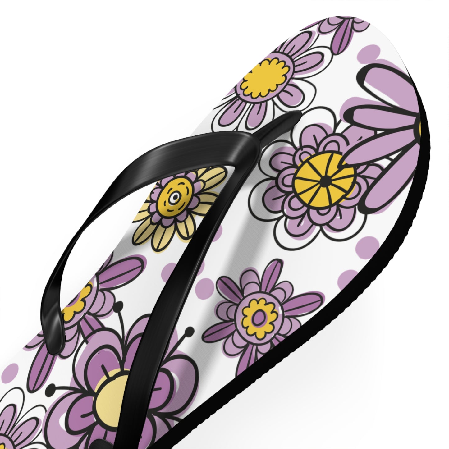 Purple Flower Summer Flip Flops