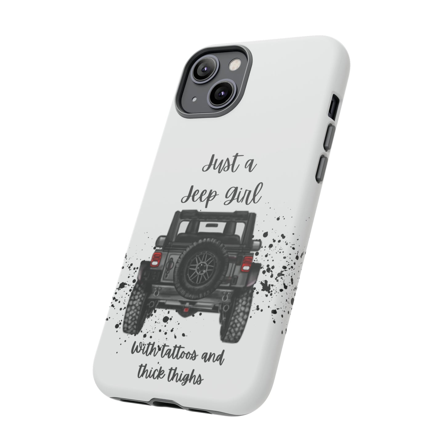 Off Road Girl with Tattoos and Thick Thighs Grey Protective Phkne Case