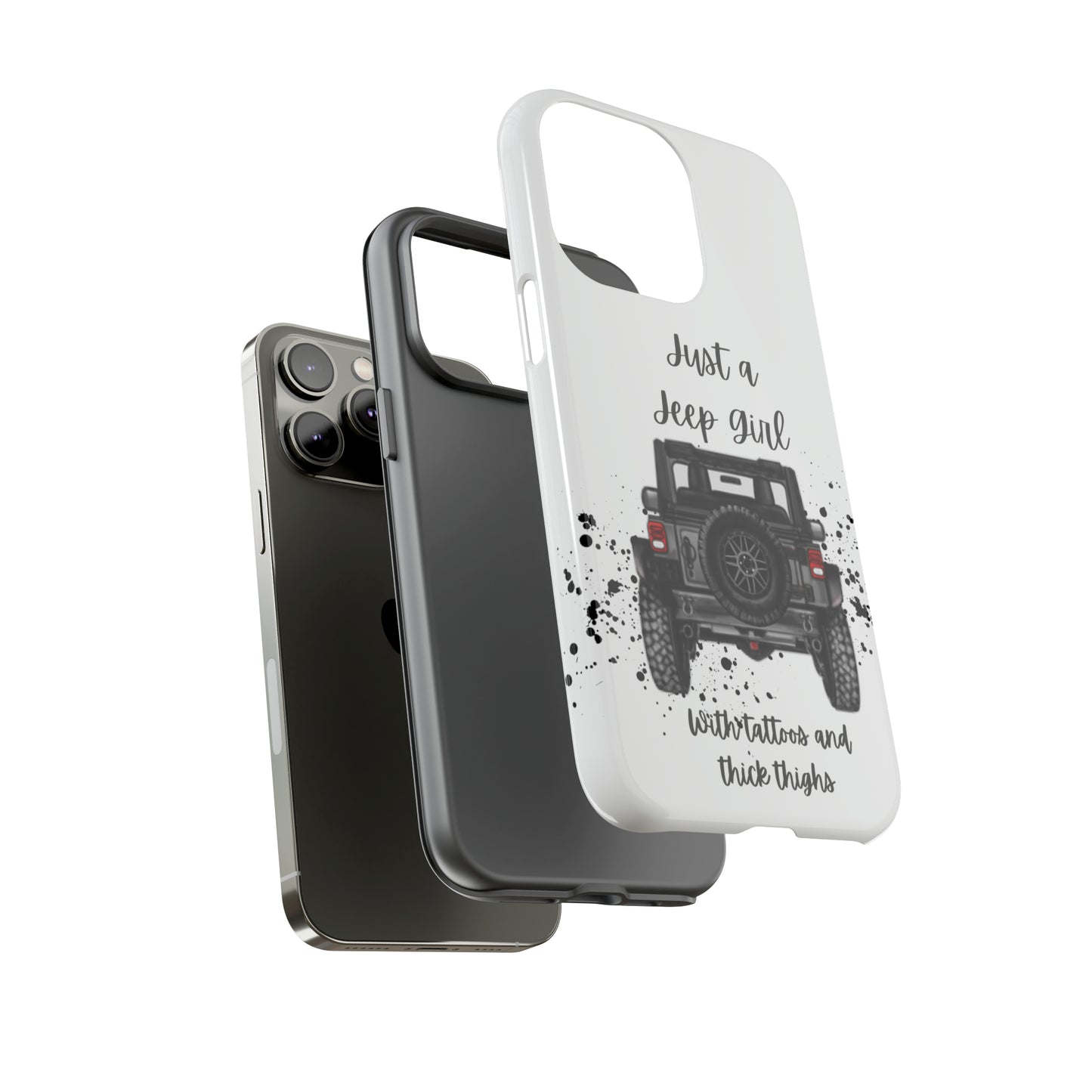 Off Road Girl with Tattoos and Thick Thighs Grey Protective Phkne Case