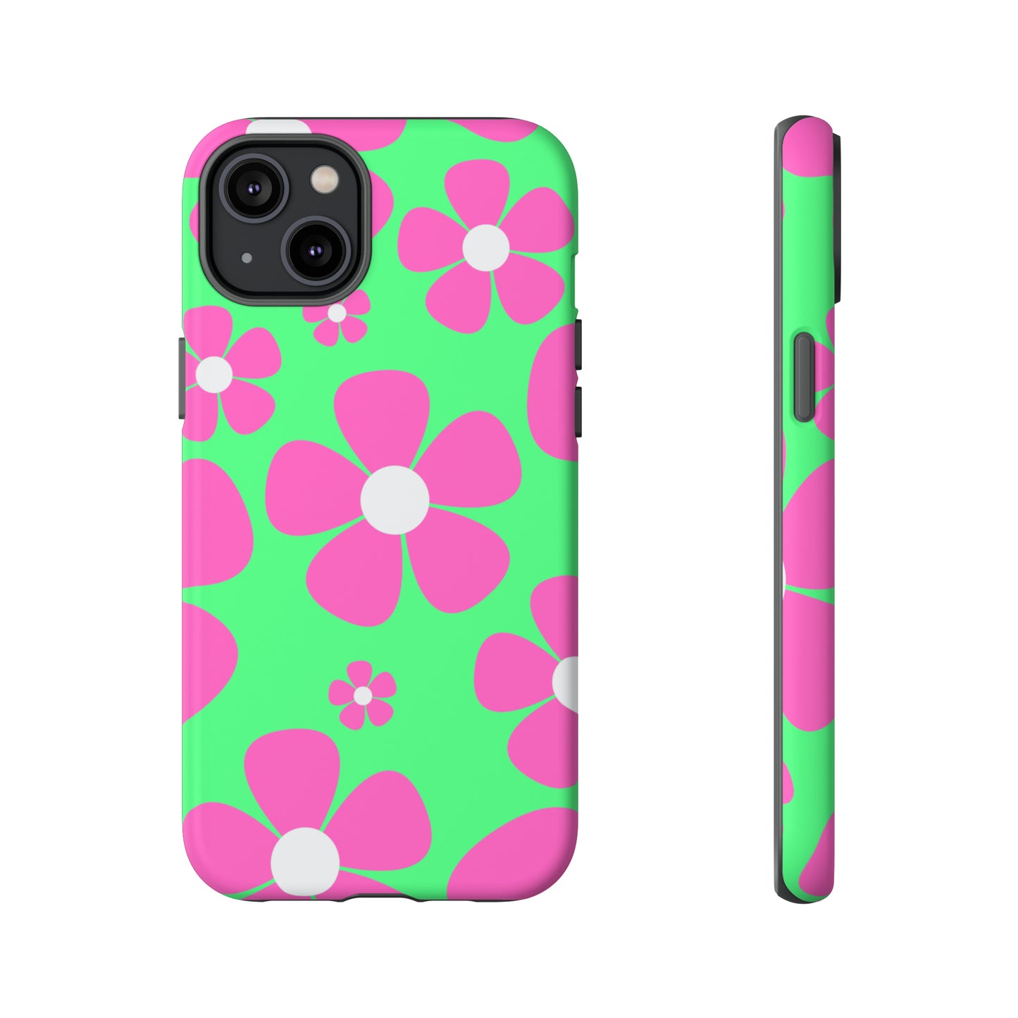 Green with pink flowers protective case