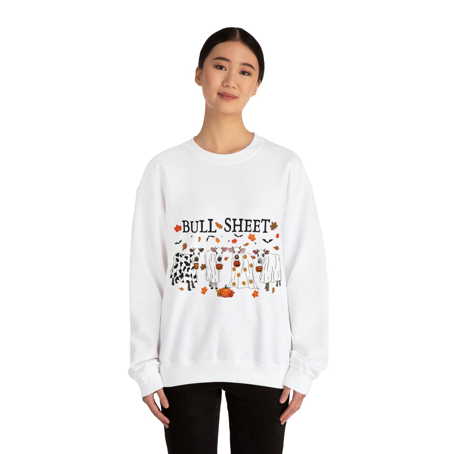 Bull Sheet Cow Ghost Unisex Heavy Blend™ Crewneck Sweatshirt