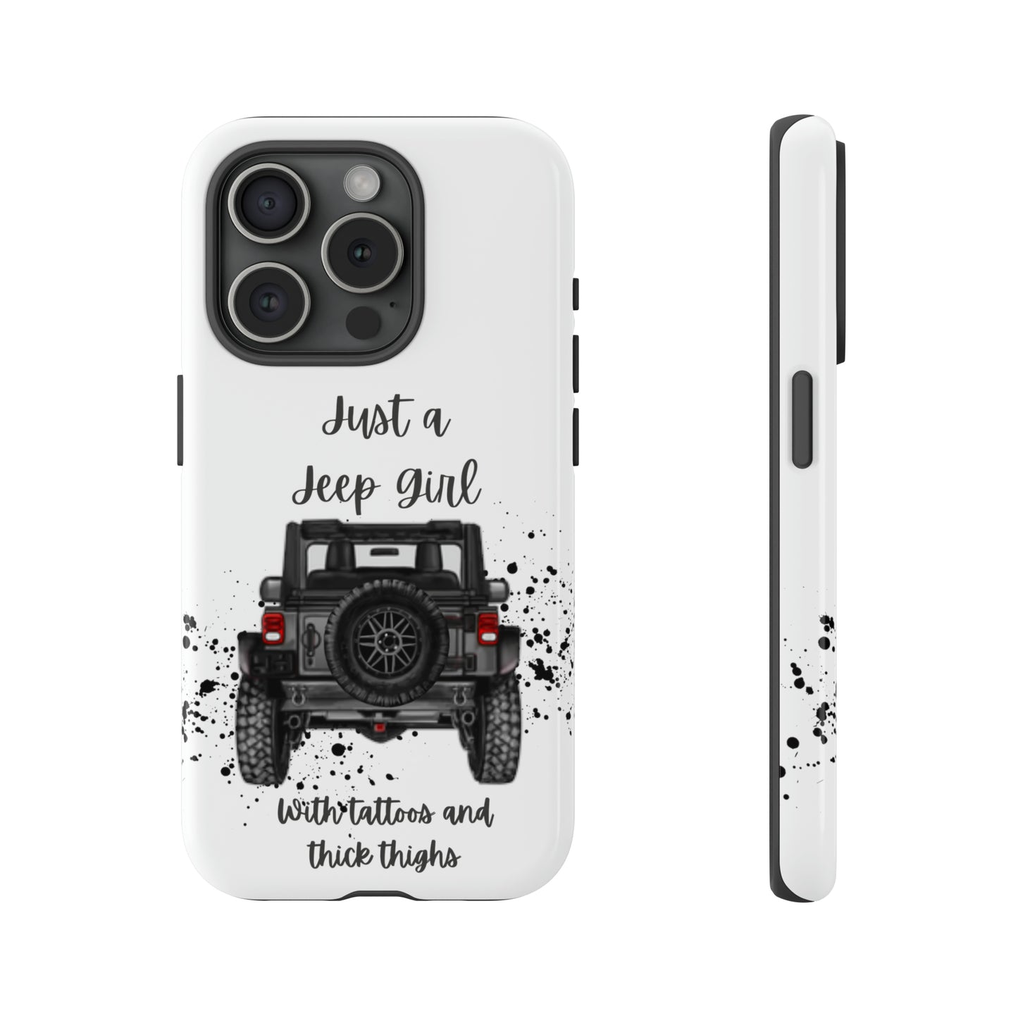 Off Road Girl with Tattoos and Thick Thighs Grey Protective Phkne Case