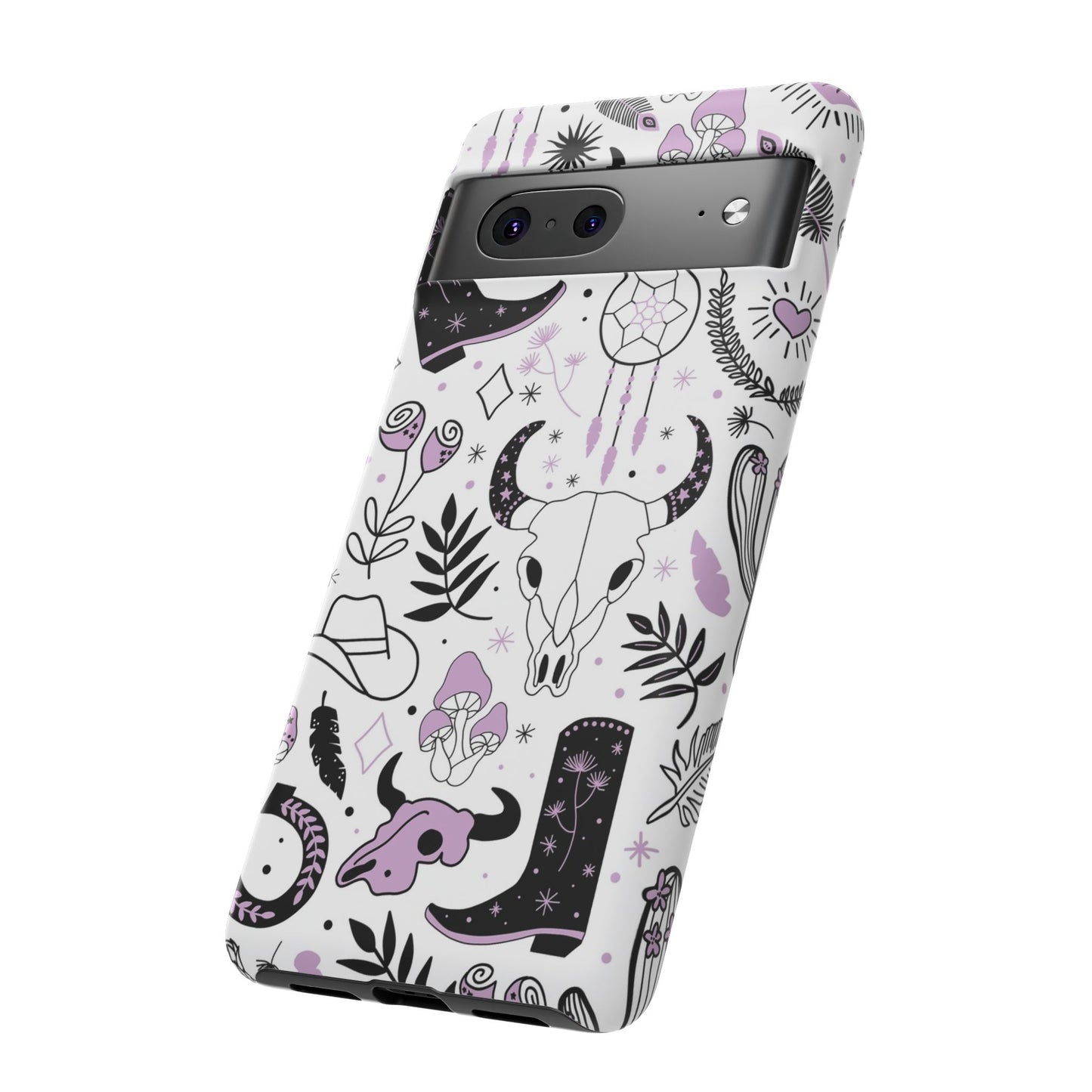 Purple and Black Western Protective Drop Proof Case Iphone, Samsung and Google phones
