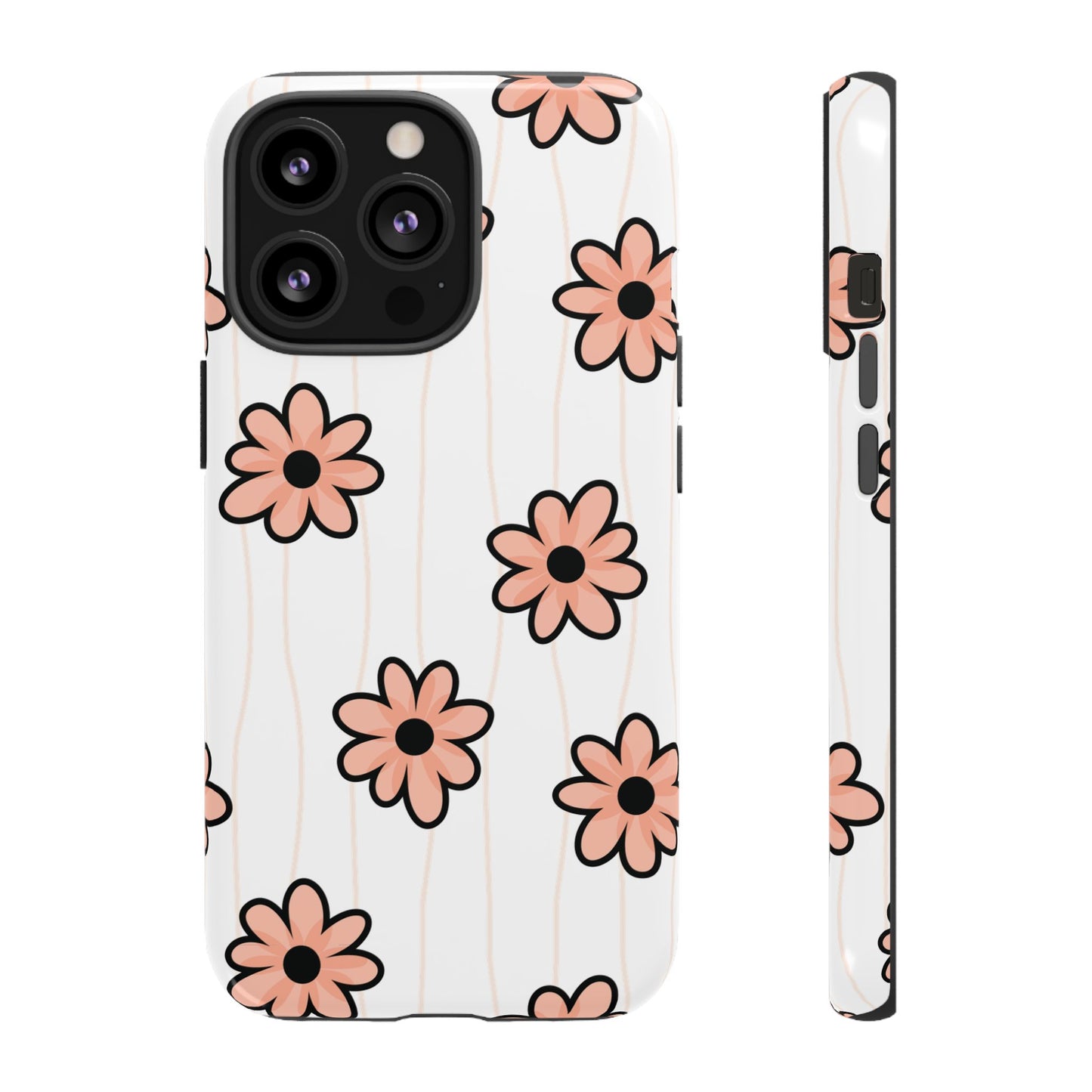 Pink Flowers Protective Phone Case