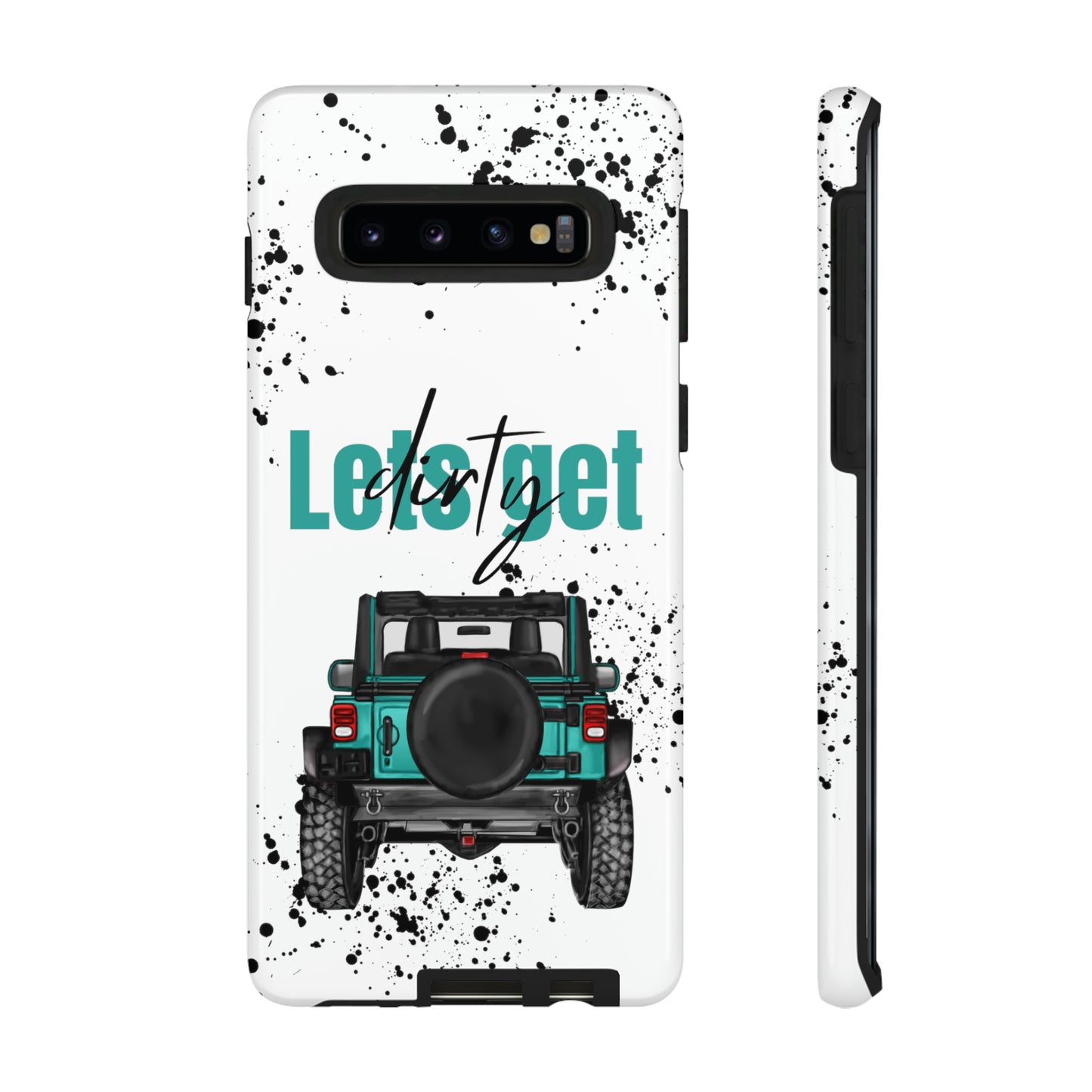 Lets Get Dirty Protective Phone Case for Iphone, Google and Samsung Splatter Turquoise