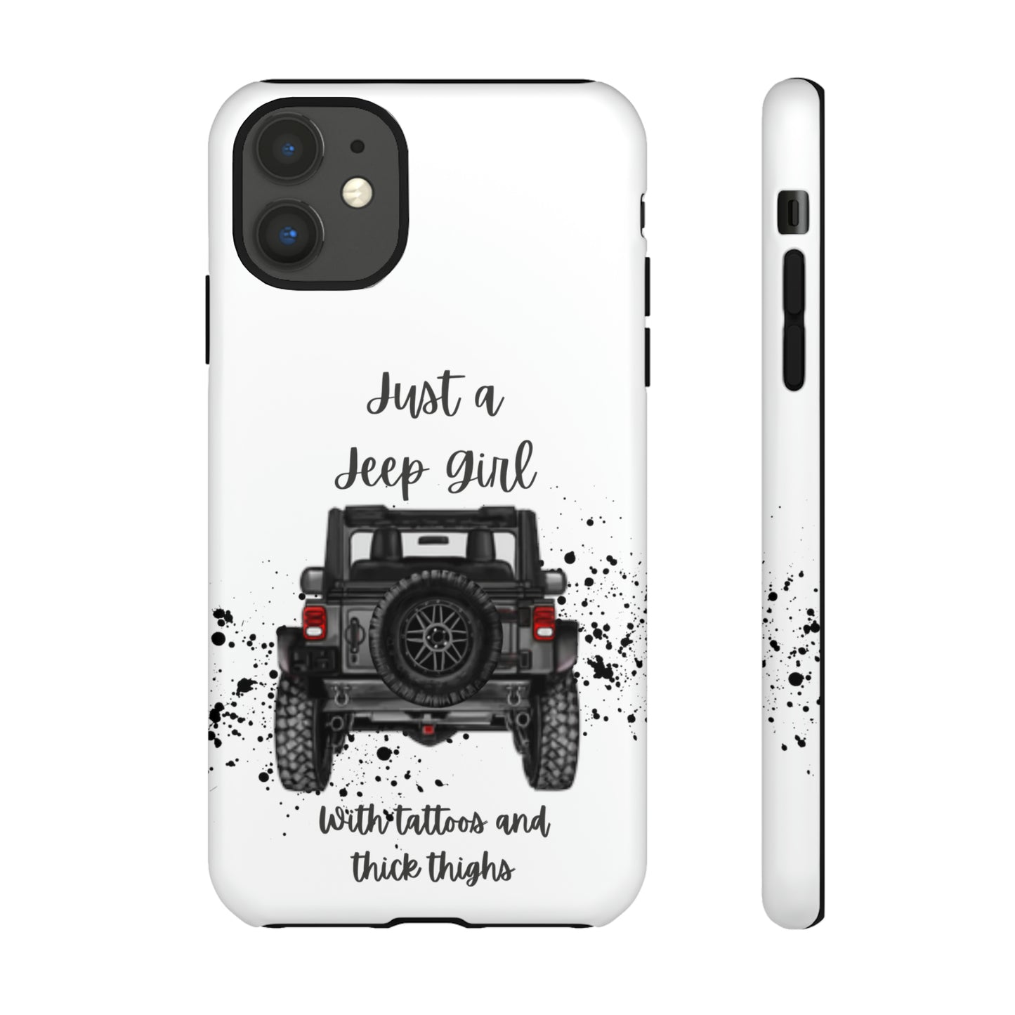 Off Road Girl with Tattoos and Thick Thighs Grey Protective Phkne Case