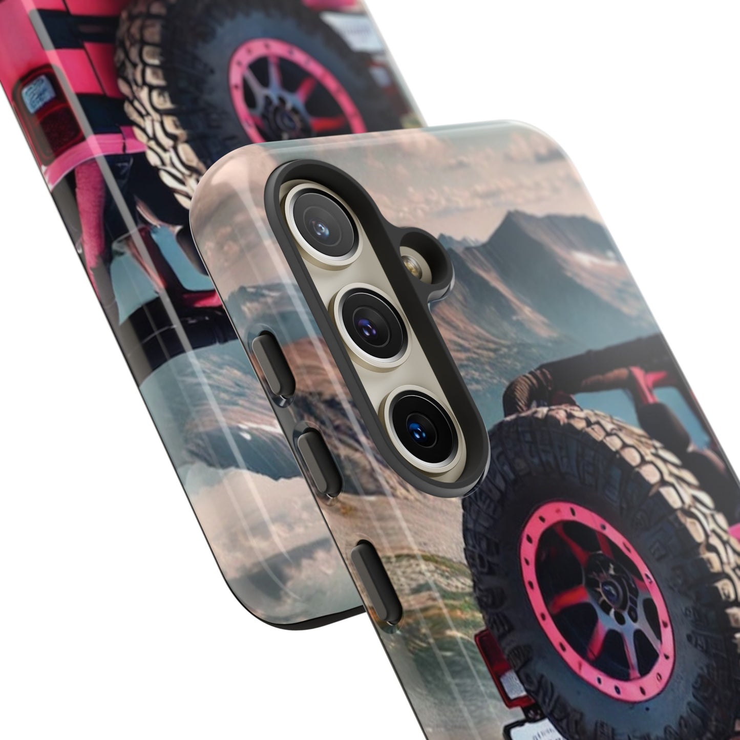 Pink Jeep Tire Protective Phone Case