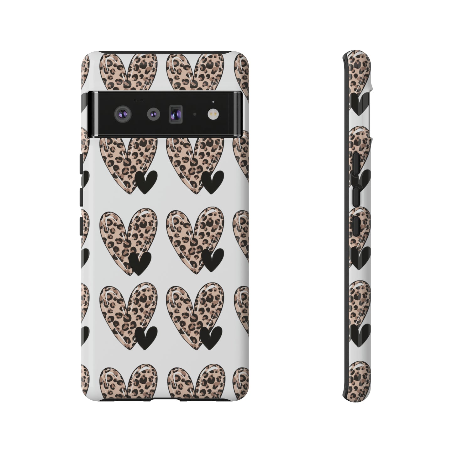 Leopard Hearts Protective Case for IPhone. Samsung and Google phones