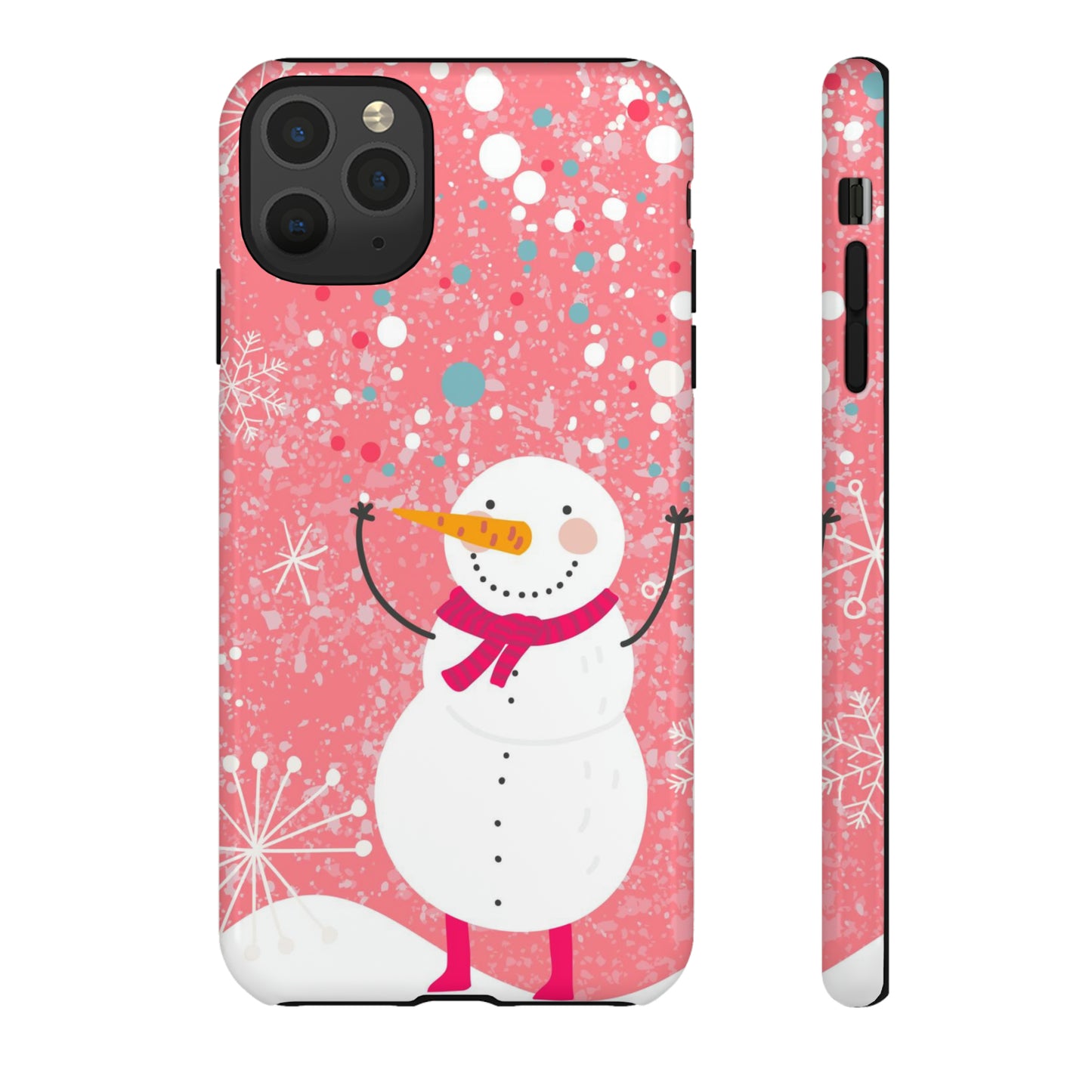 Pink Snowman Protective Case for Iphone, Samsung and a Google phones