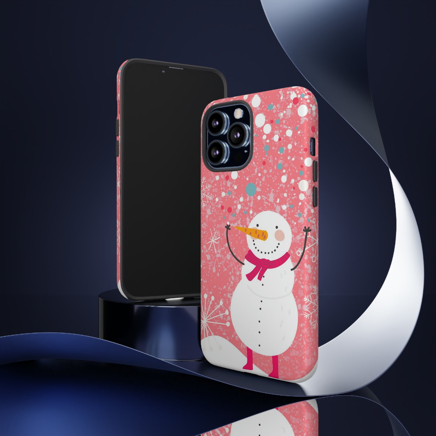 Pink Snowman Protective Case for Iphone, Samsung and a Google phones