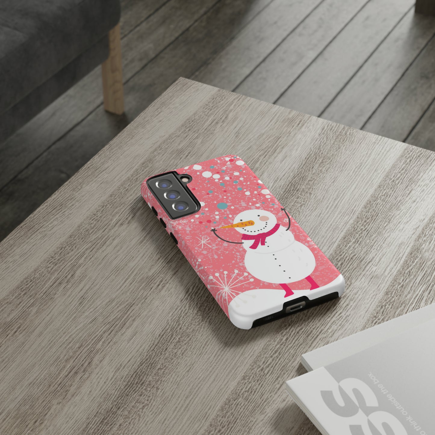 Pink Snowman Protective Case for Iphone, Samsung and a Google phones