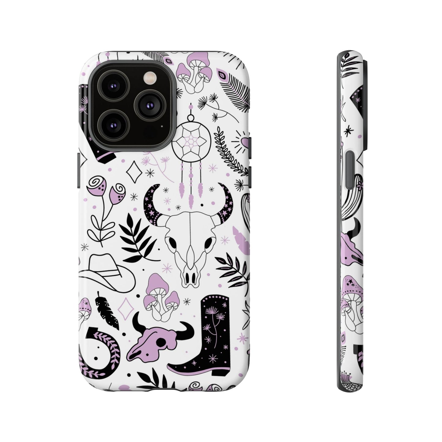 Purple and Black Western Protective Drop Proof Case Iphone, Samsung and Google phones