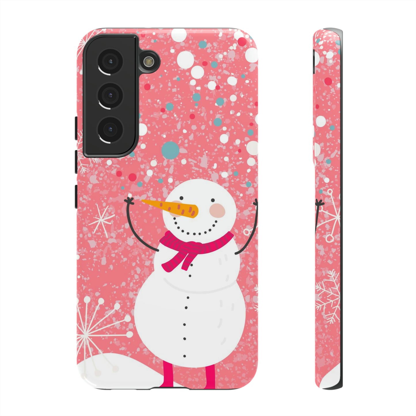 Pink Snowman Protective Case for Iphone, Samsung and a Google phones