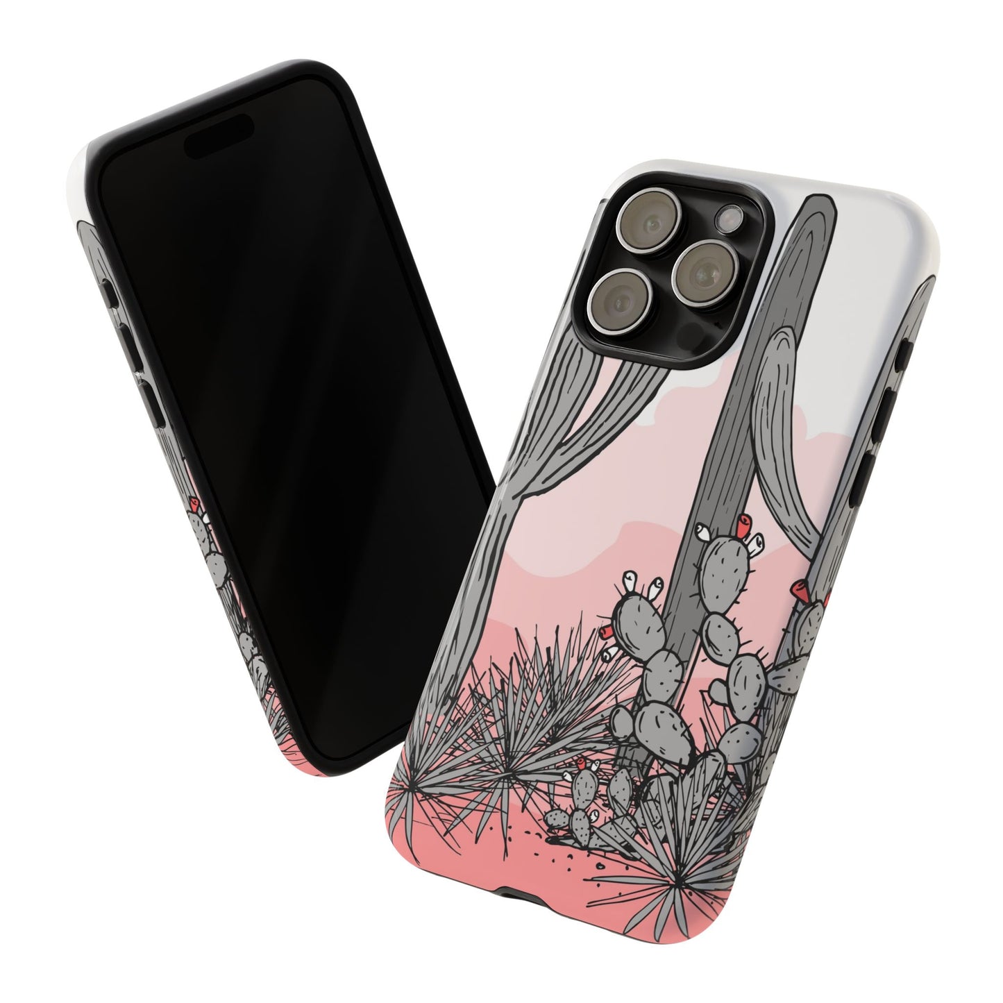 Pastel Cactus Sunset Protective Phone Case