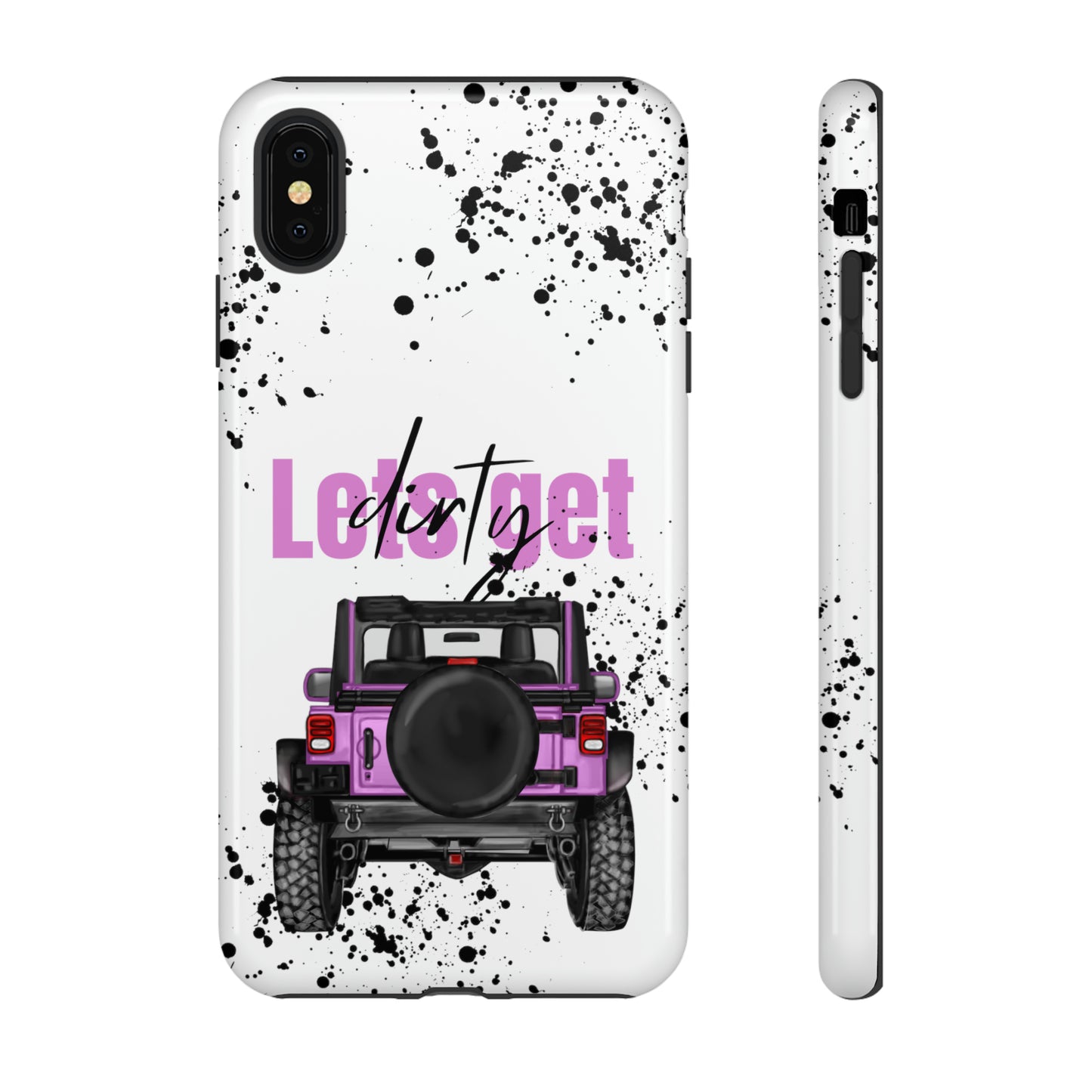 Lets Get Dirty Protective Phone Case for Iphone, Google and Samsung Splatter Purple