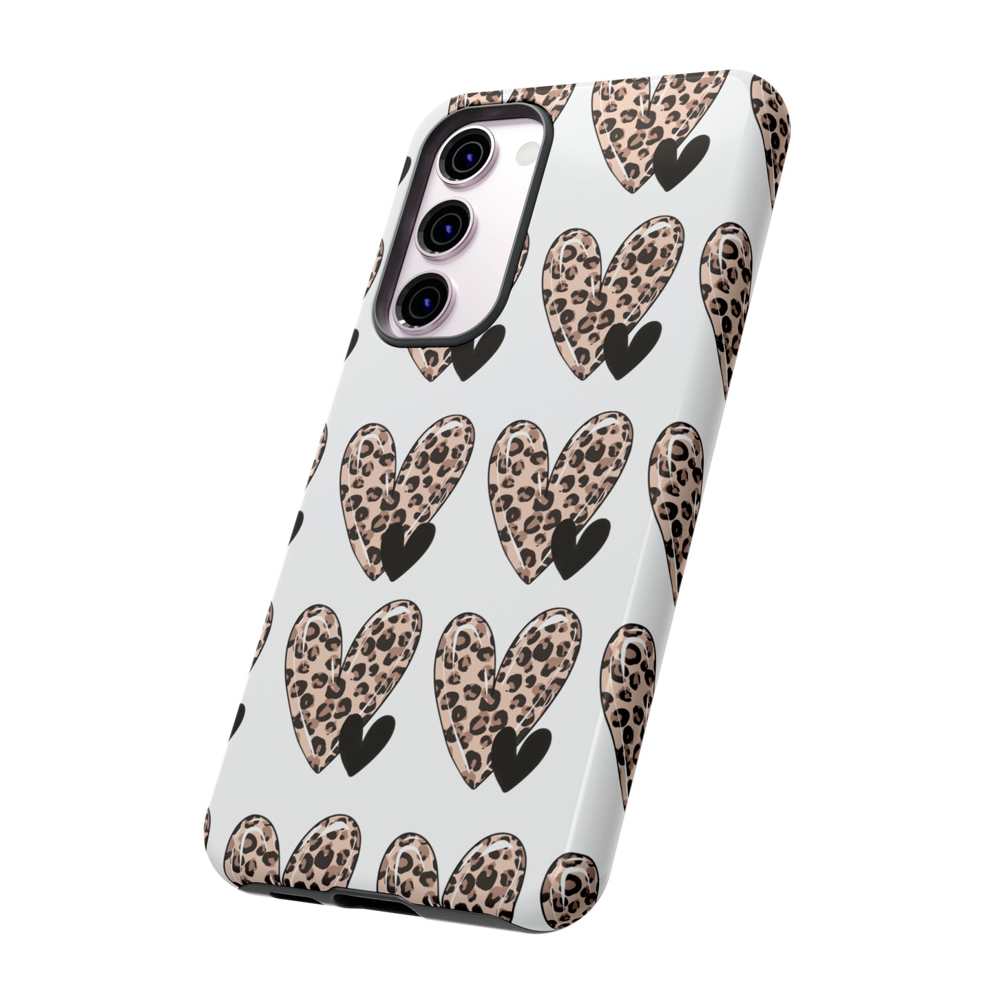 Leopard Hearts Protective Case for IPhone. Samsung and Google phones