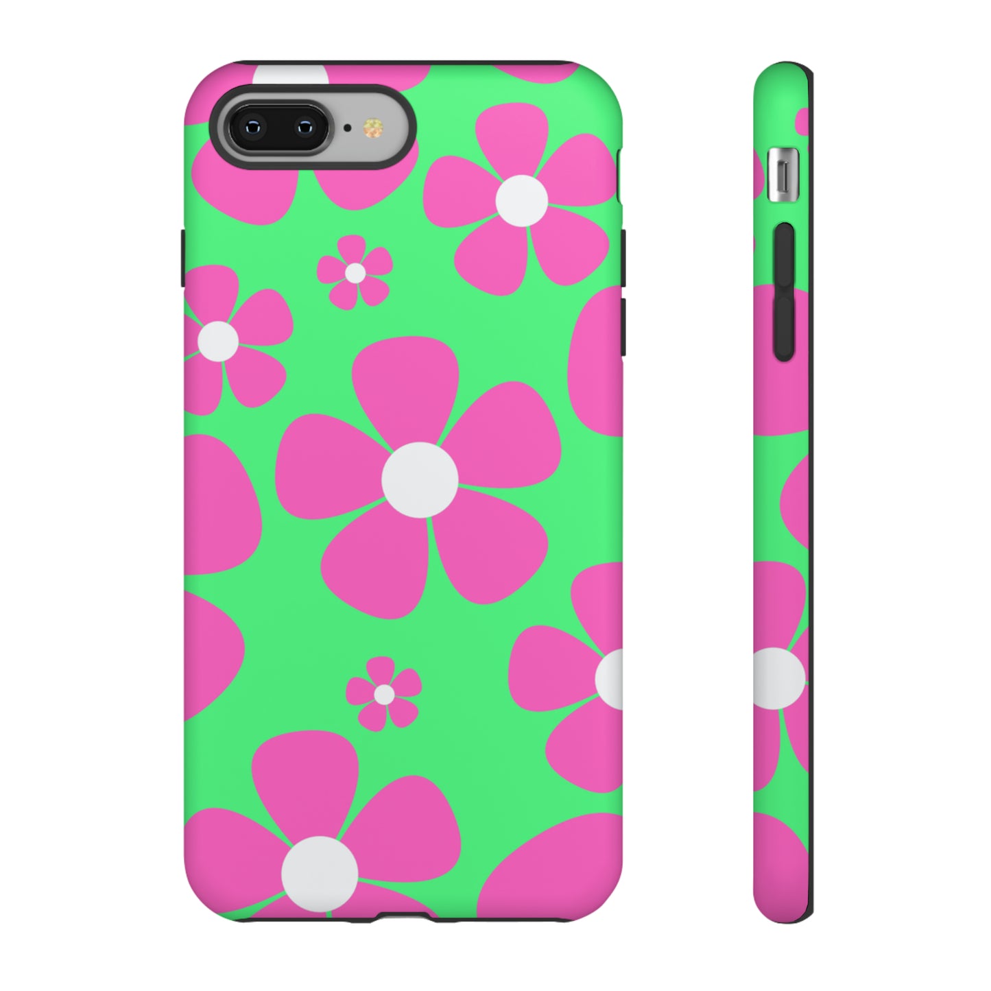 Green with pink flowers protective case