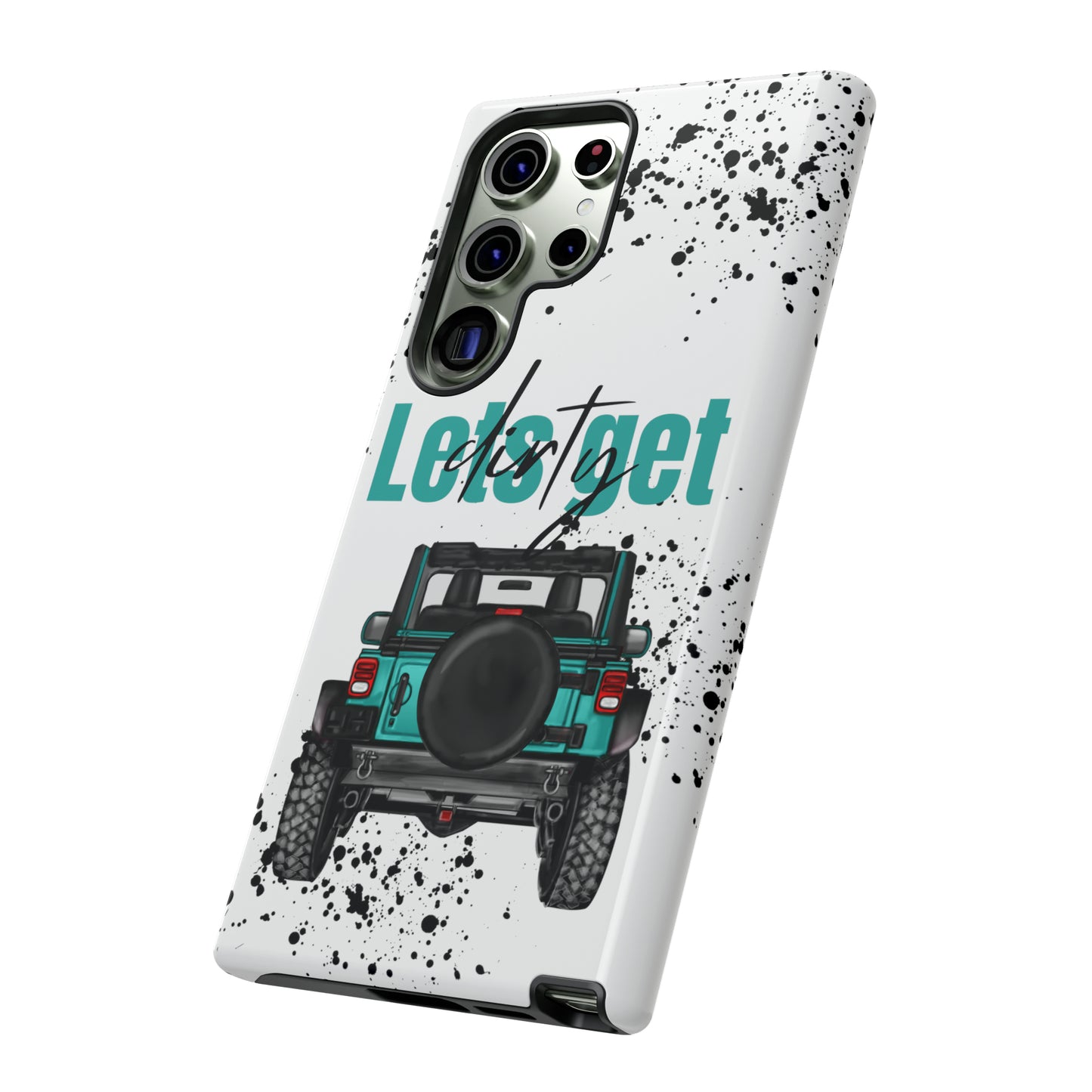 Lets Get Dirty Protective Phone Case for Iphone, Google and Samsung Splatter Turquoise