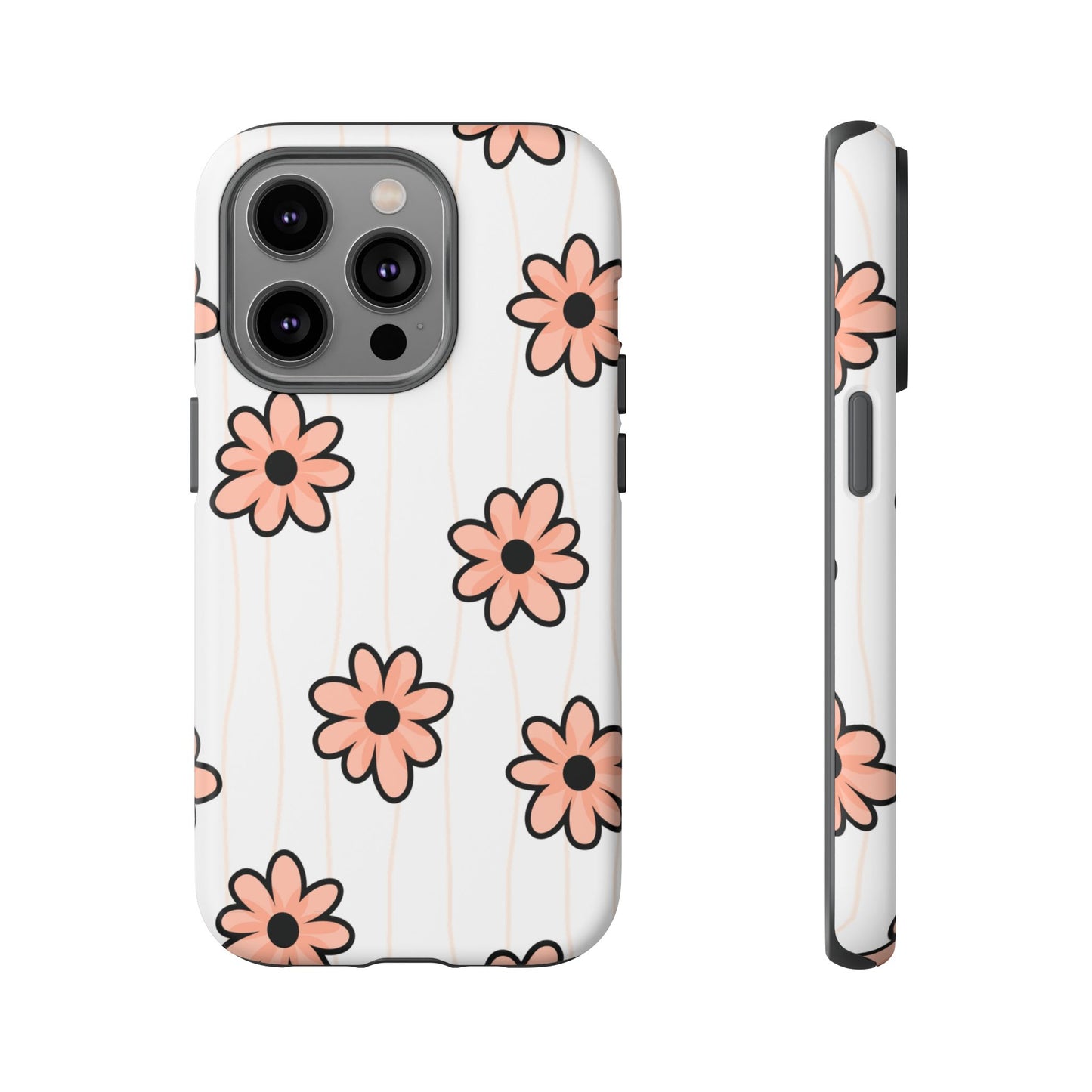 Pink Flowers Protective Phone Case