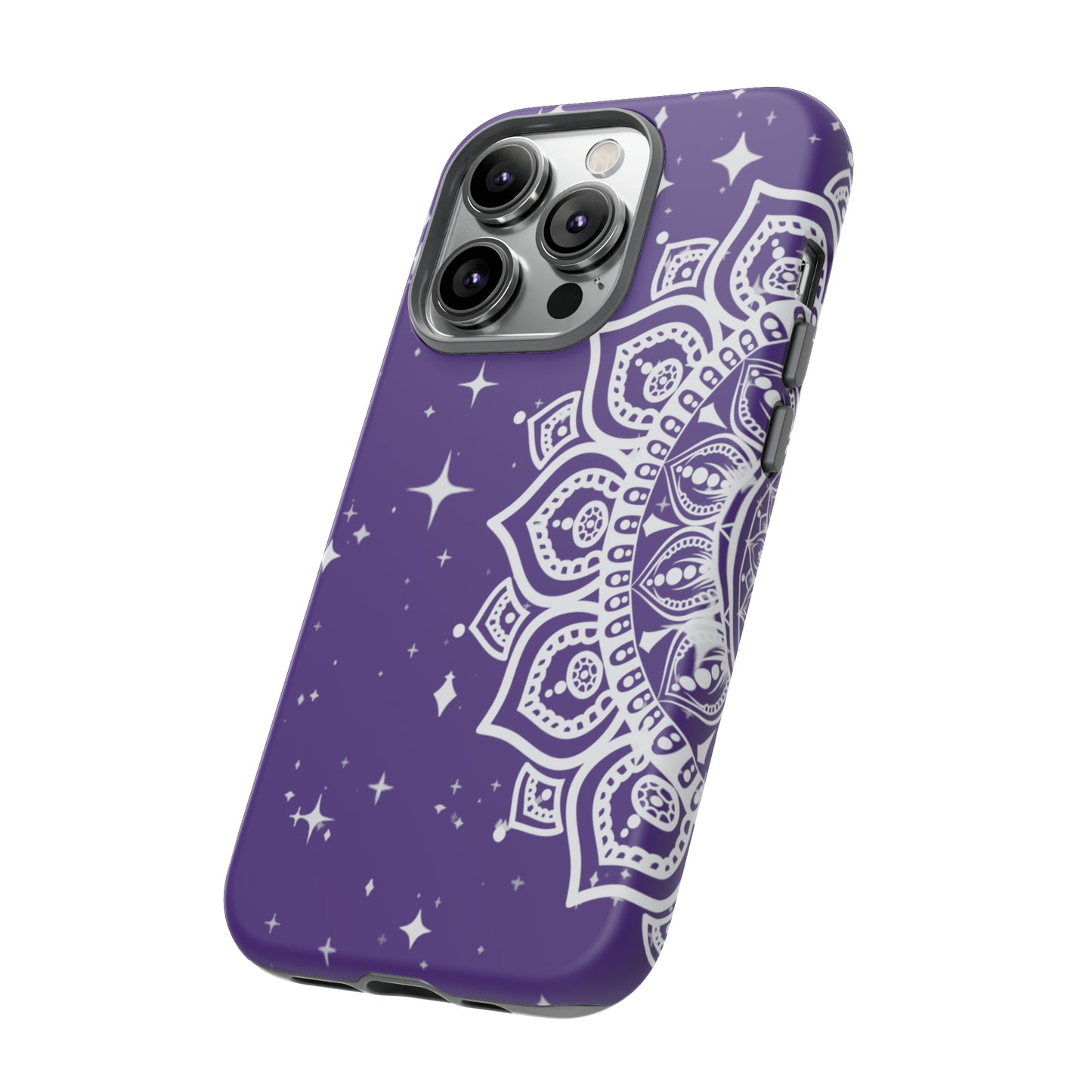 Purple mandala protective phone case for iPhone, Samsung and Google