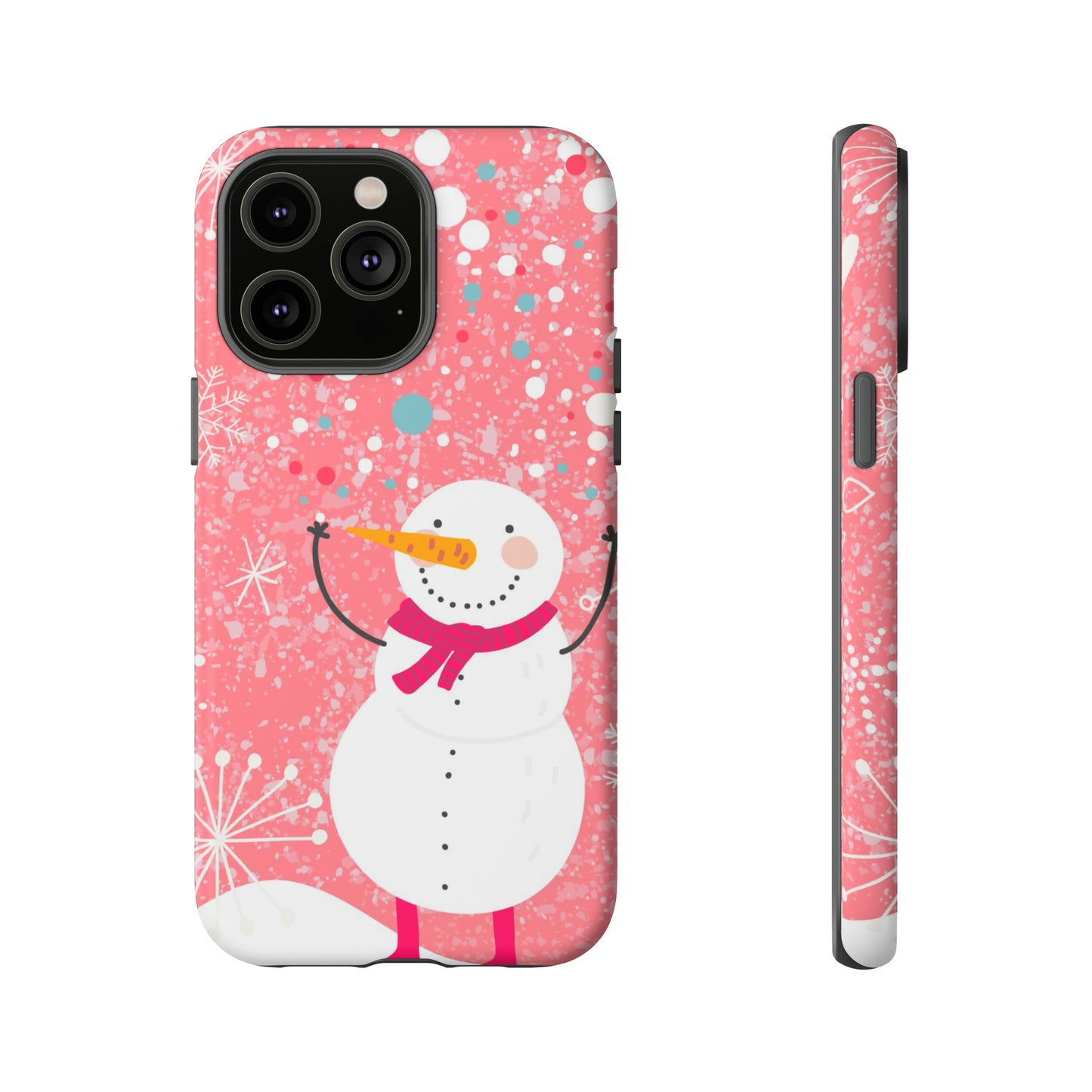 Pink Snowman Protective Case for Iphone, Samsung and a Google phones