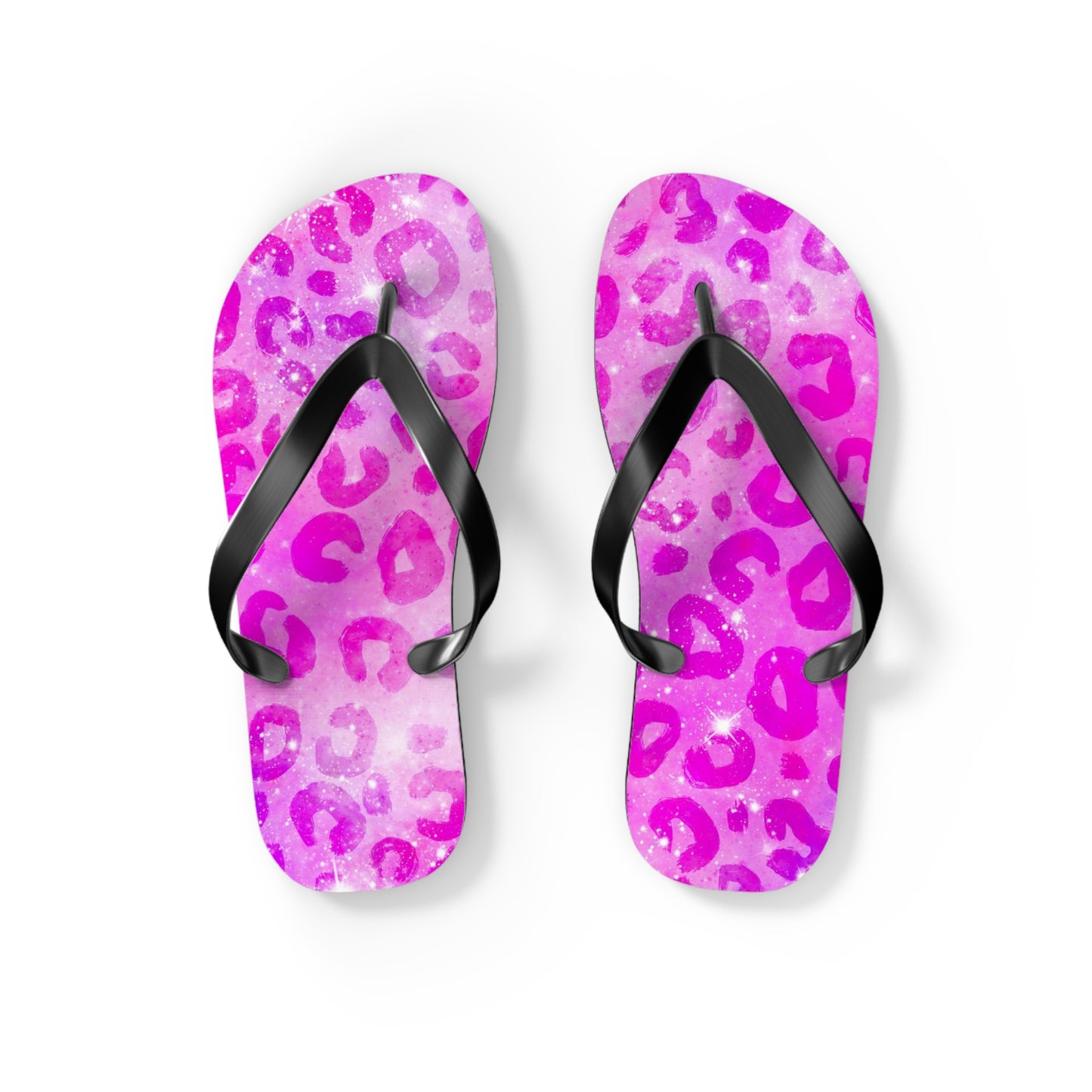 Hot Pink Leopard Flip Flops