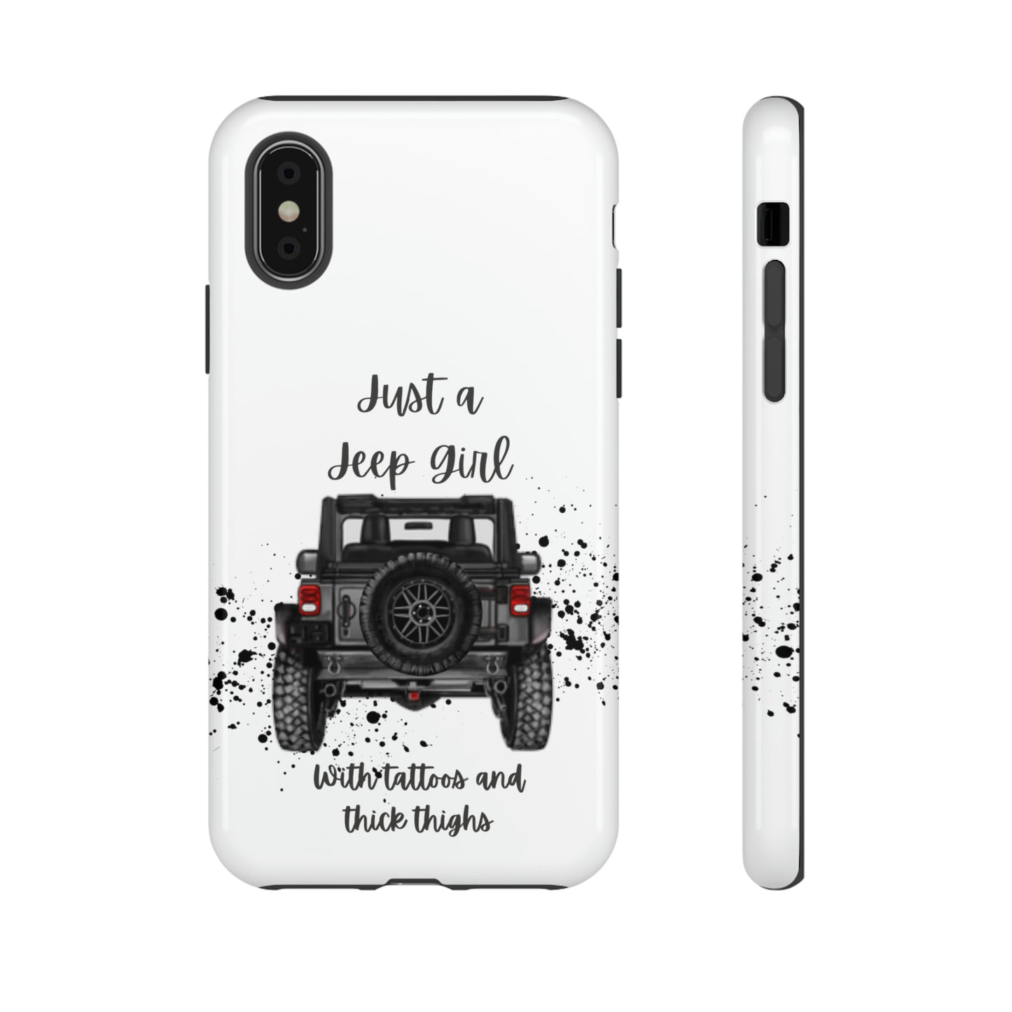 Off Road Girl with Tattoos and Thick Thighs Grey Protective Phkne Case