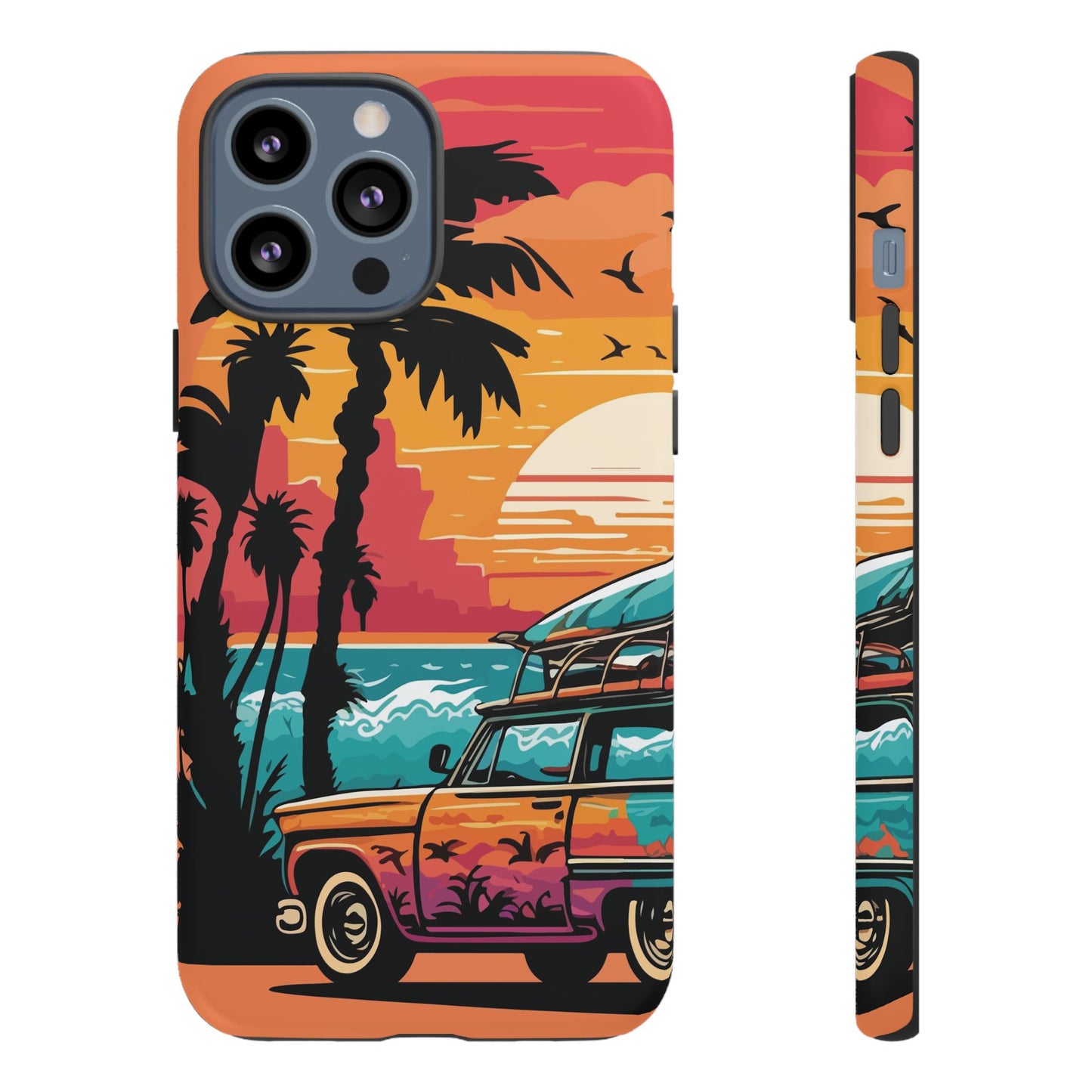 Summer Retro Sunset Protective Phone Case