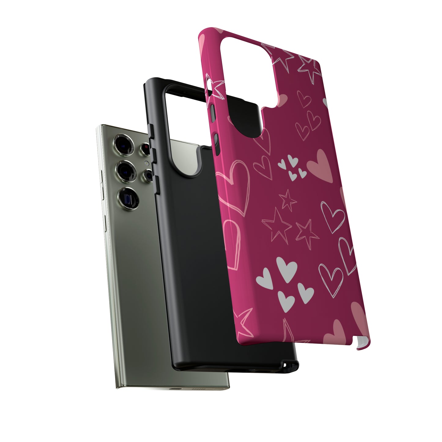 Heart and Stars Protective Case for Google, IPhone and Samsung phones