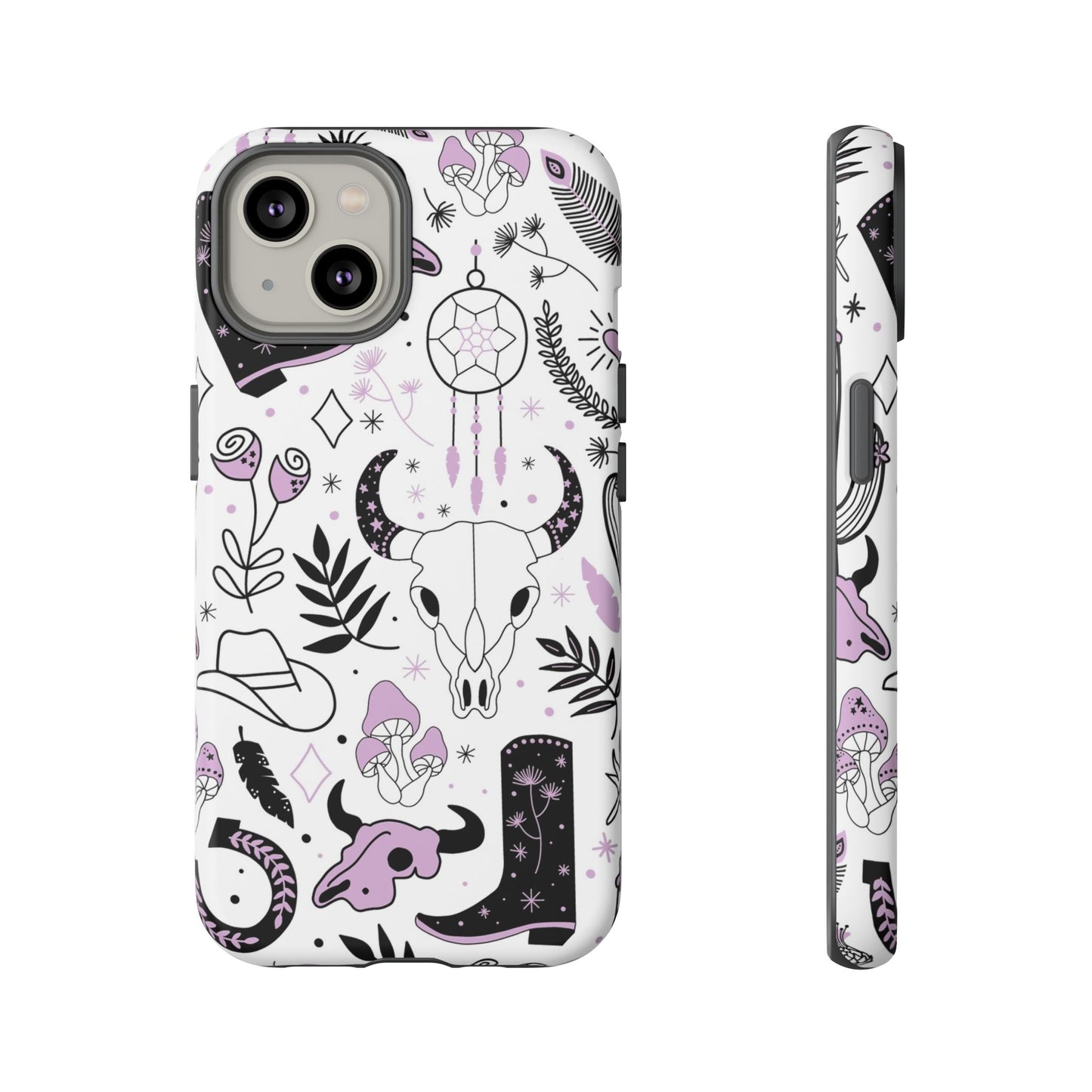 Purple and Black Western Protective Drop Proof Case Iphone, Samsung and Google phones