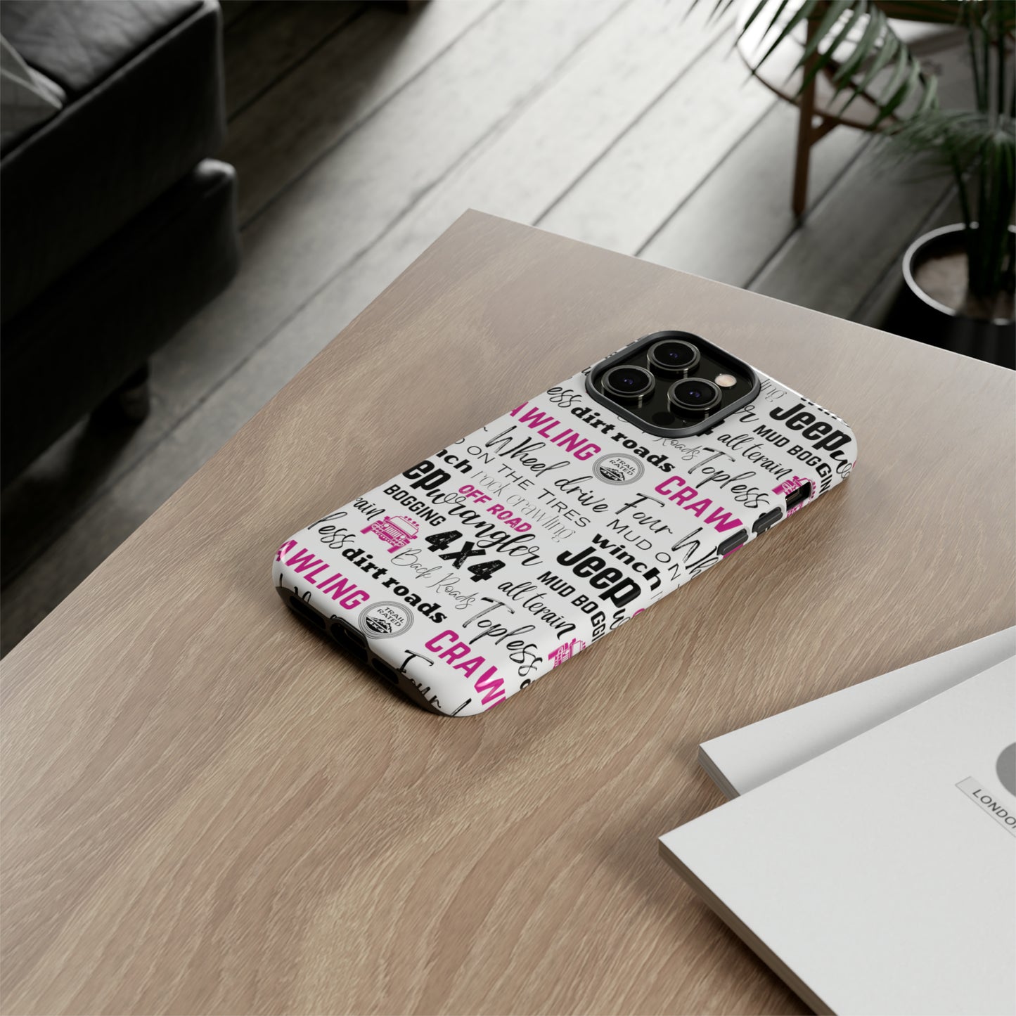 Off Road Subway Art Splash of Pink Protective Phone Case for Iphone, Samsung and Google Phones