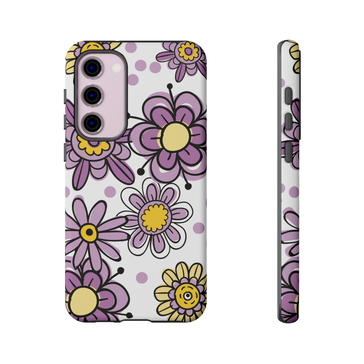 Purple Flowers Protective Phone Case