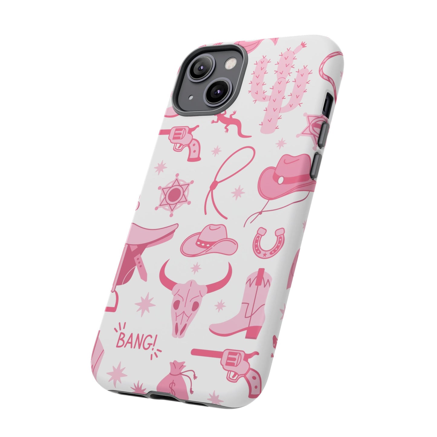 Pink Western Protective Phone Case for Iphone, Samsung and Google Phones