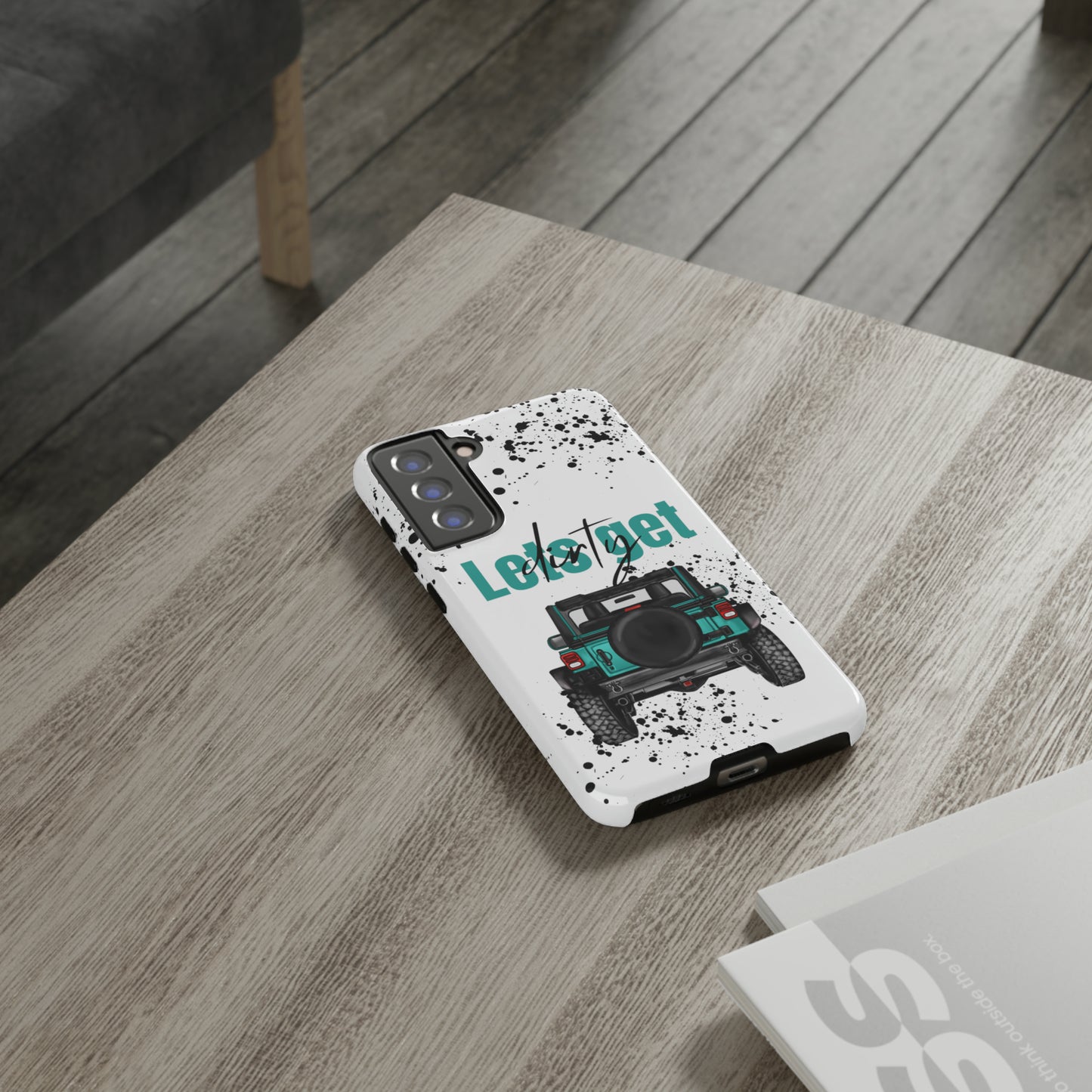 Lets Get Dirty Protective Phone Case for Iphone, Google and Samsung Splatter Turquoise