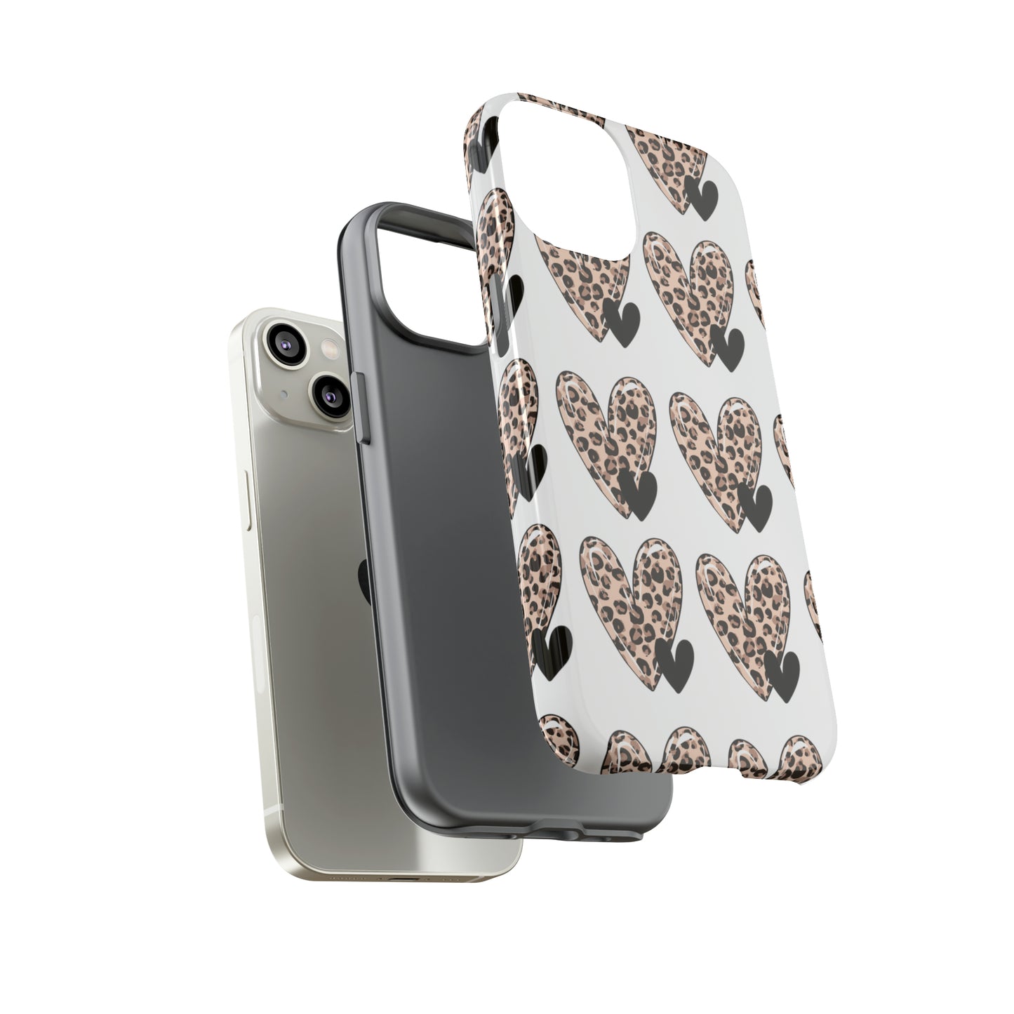 Leopard Hearts Protective Case for IPhone. Samsung and Google phones