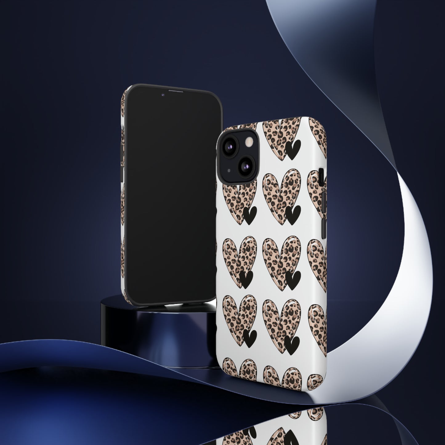 Leopard Hearts Protective Case for IPhone. Samsung and Google phones