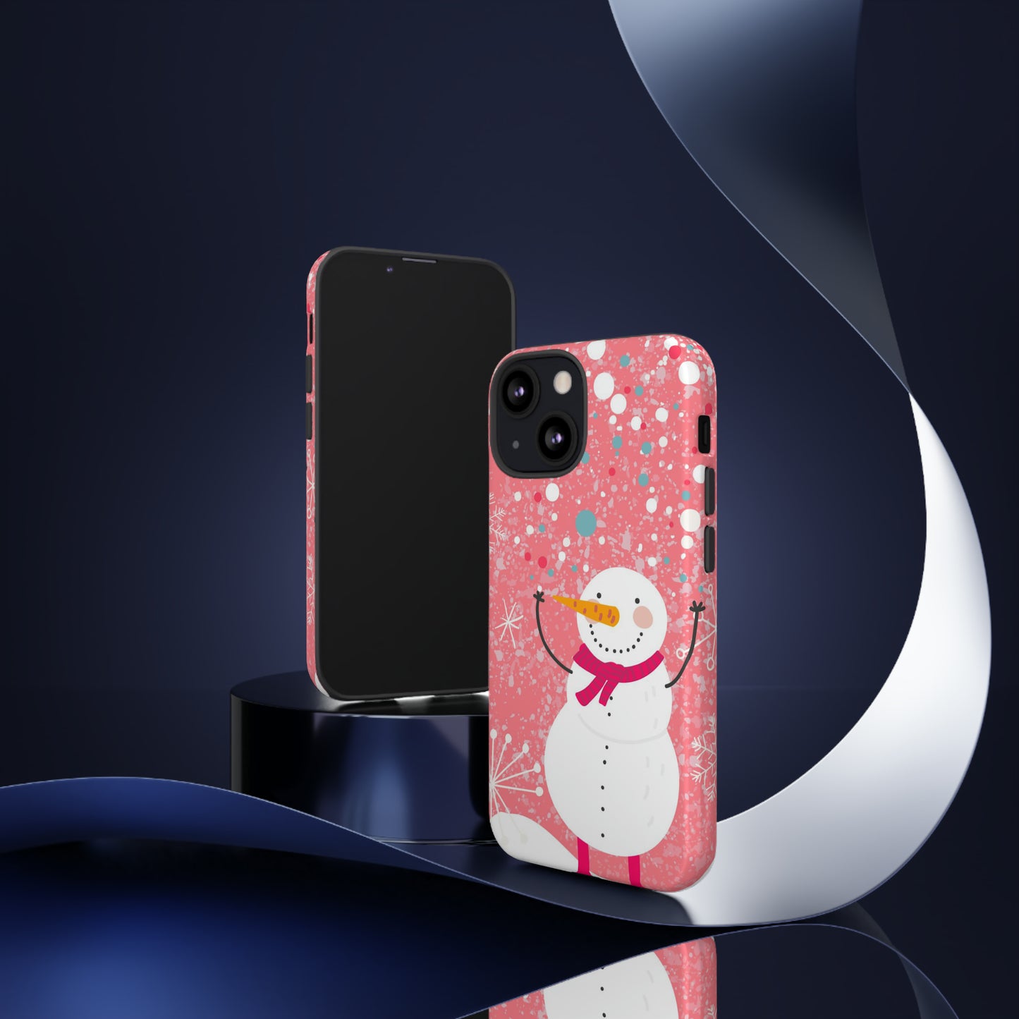 Pink Snowman Protective Case for Iphone, Samsung and a Google phones