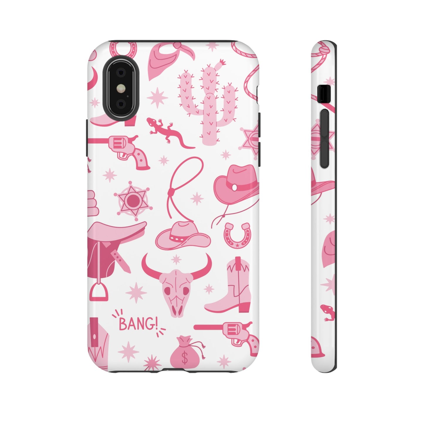 Pink Western Protective Phone Case for Iphone, Samsung and Google Phones