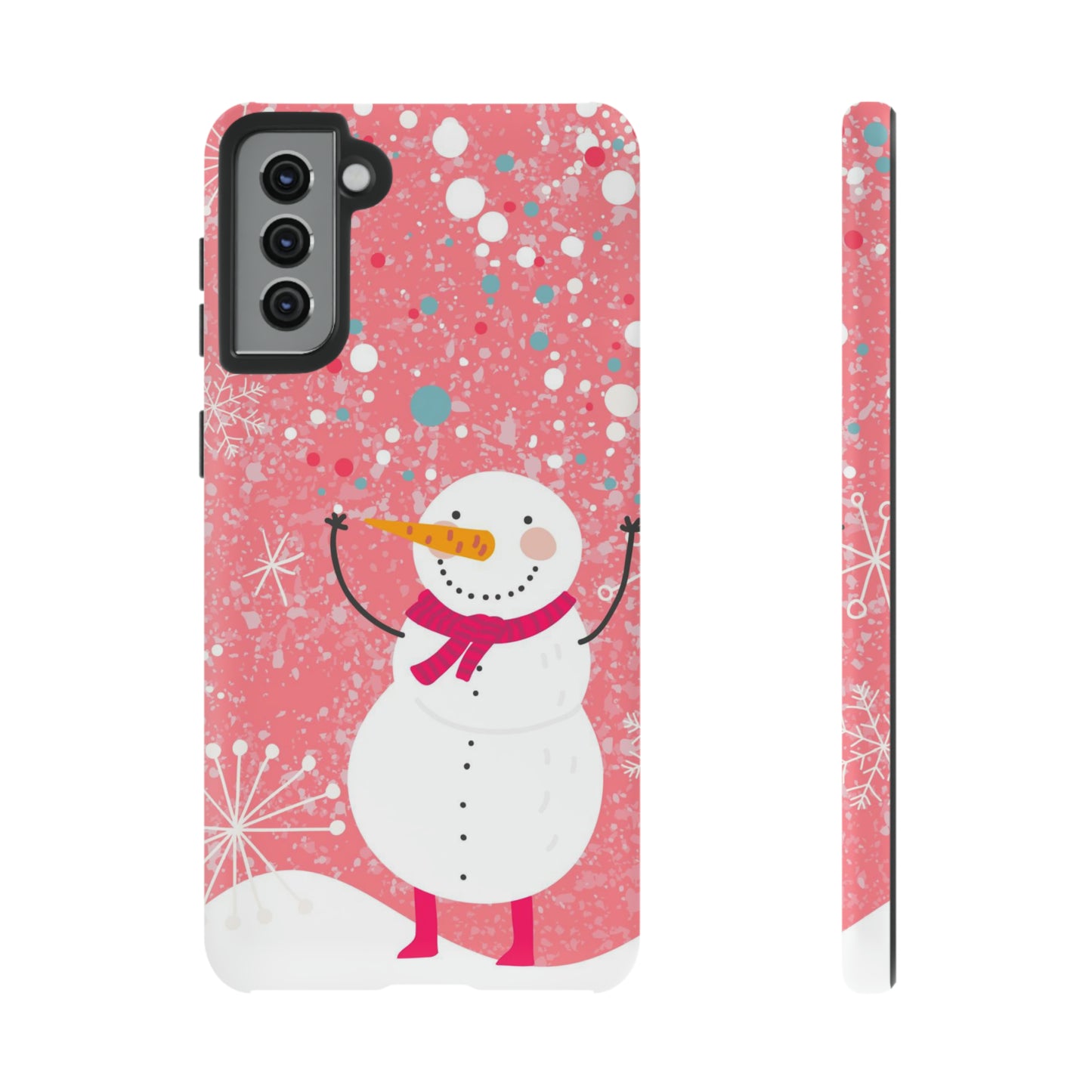 Pink Snowman Protective Case for Iphone, Samsung and a Google phones