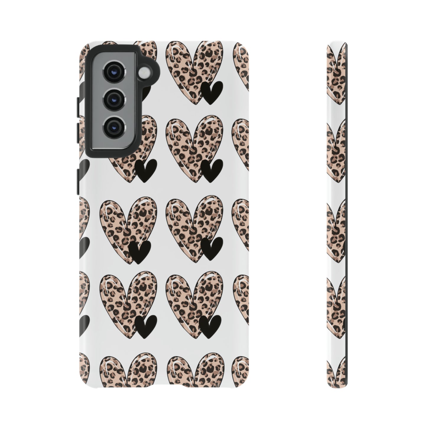 Leopard Hearts Protective Case for IPhone. Samsung and Google phones