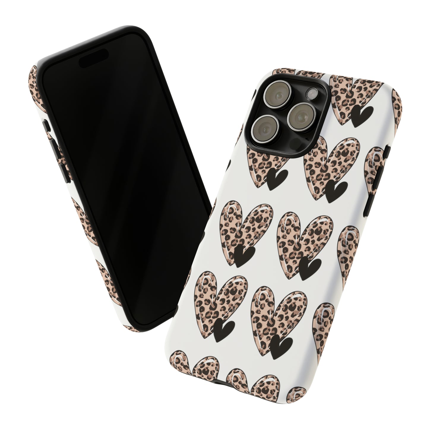 Leopard Hearts Protective Case for IPhone. Samsung and Google phones