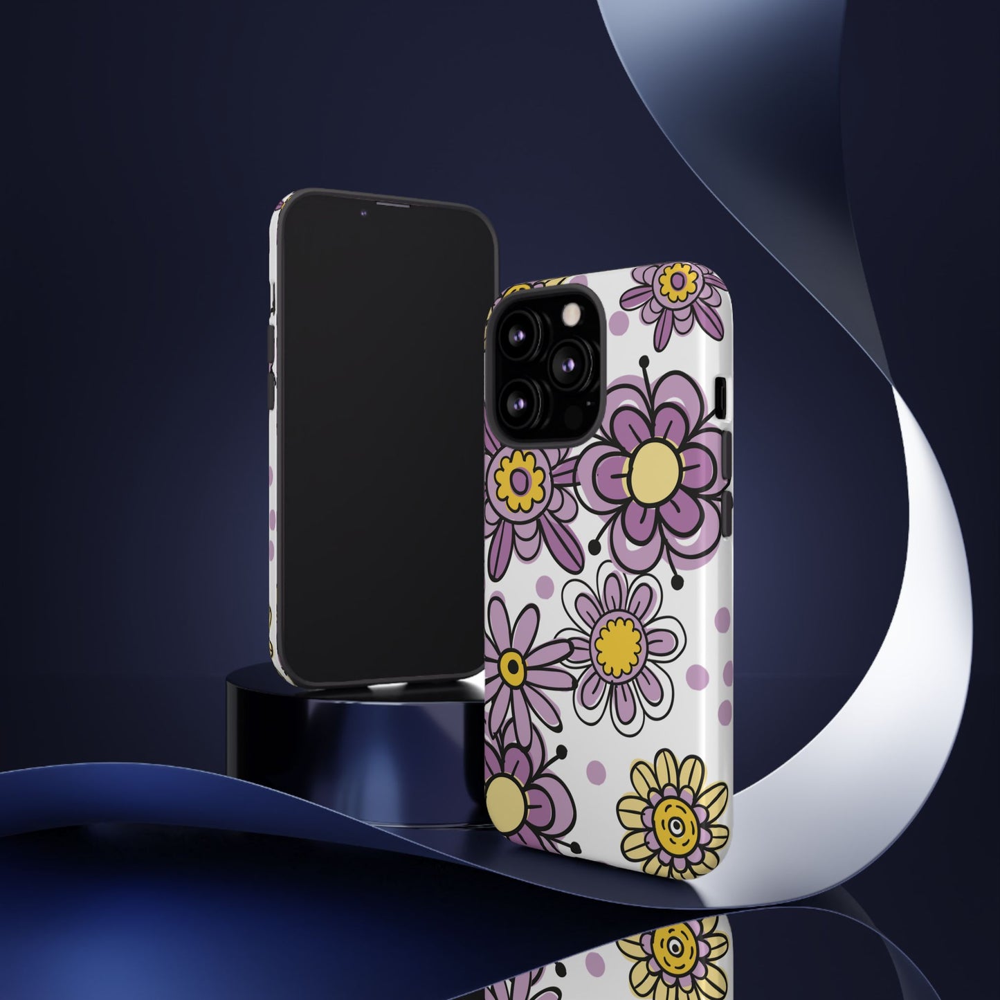 Purple Flowers Protective Phone Case