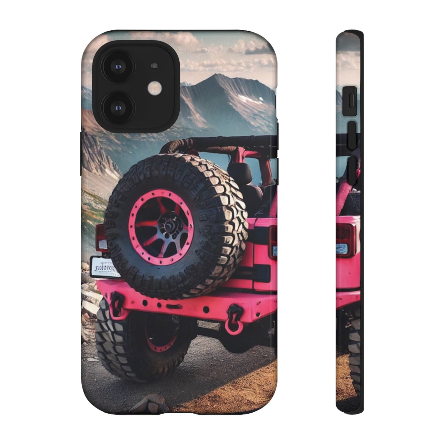 Pink Jeep Tire Protective Phone Case