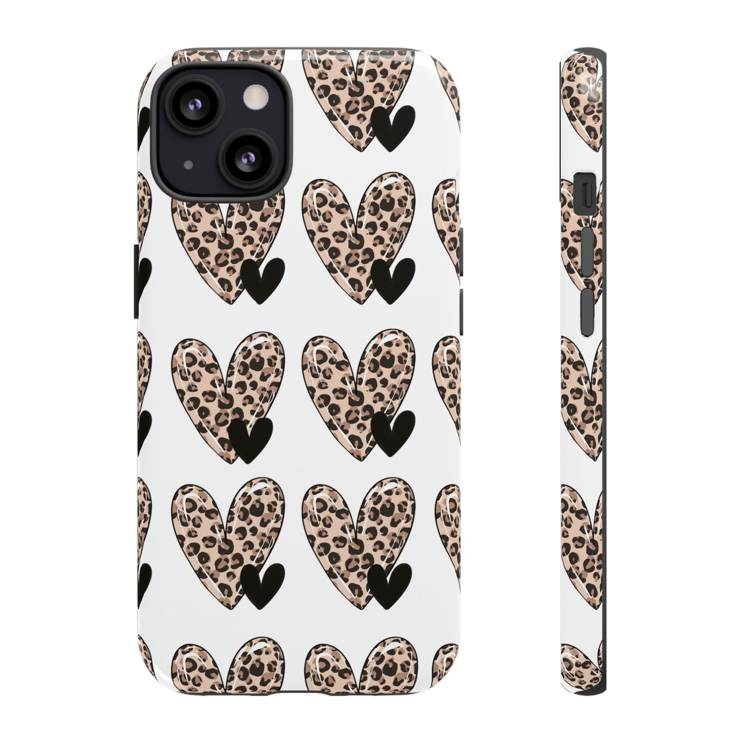 Leopard Hearts Protective Case for IPhone. Samsung and Google phones