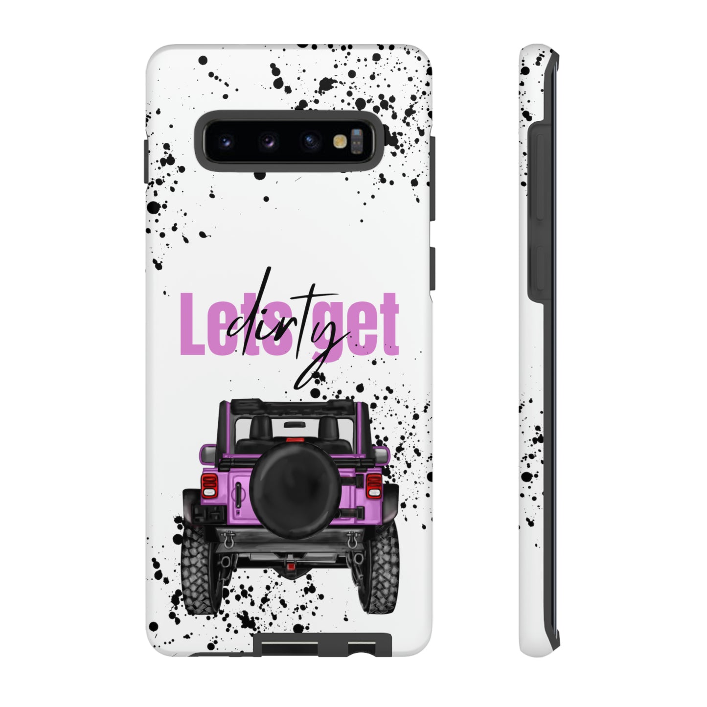 Lets Get Dirty Protective Phone Case for Iphone, Google and Samsung Splatter Purple