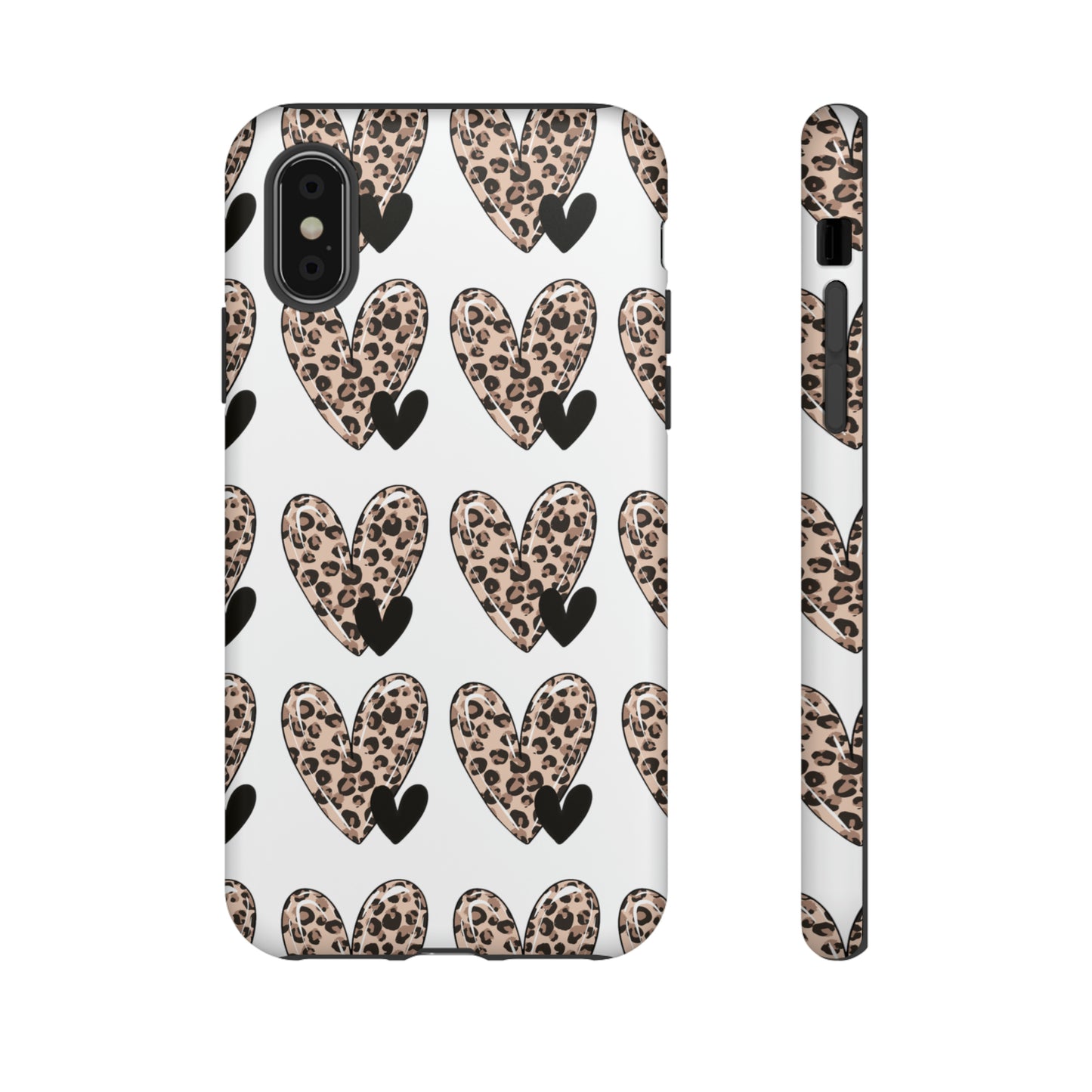 Leopard Hearts Protective Case for IPhone. Samsung and Google phones