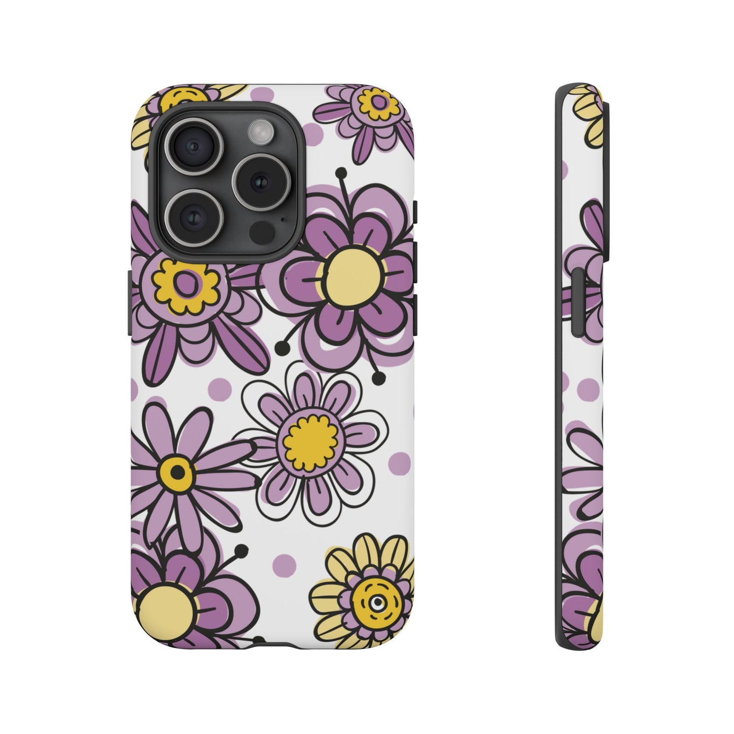 Purple Flowers Protective Phone Case