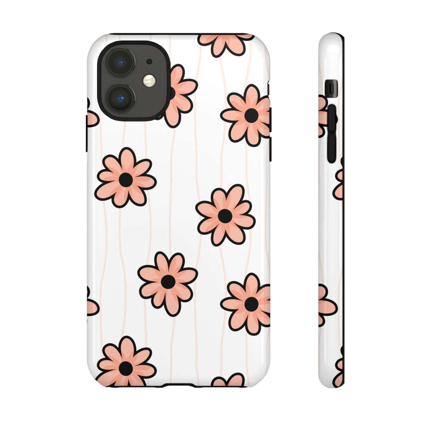 Pink Flowers Protective Phone Case
