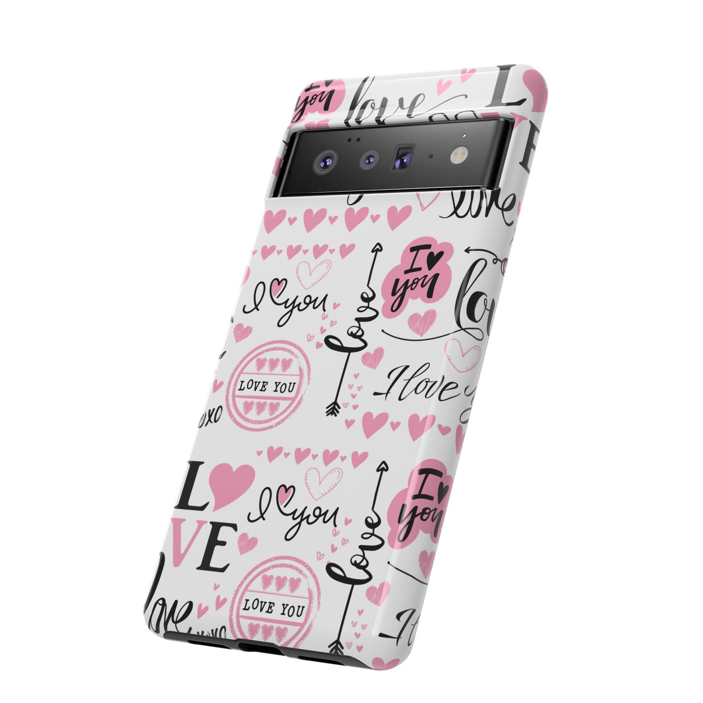 Valentine Love Pink Protective Phone Case for Iphone, Samsung and Google Devices