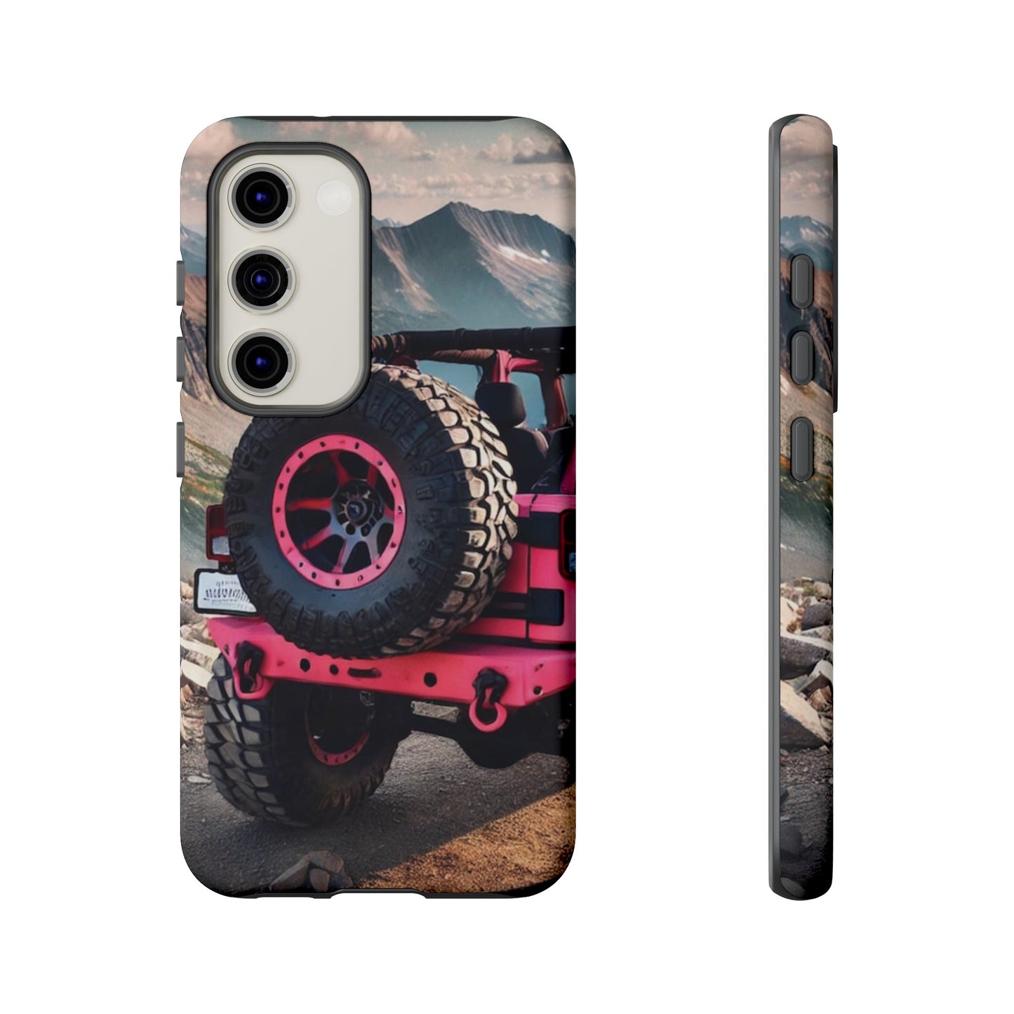 Pink Jeep Tire Protective Phone Case